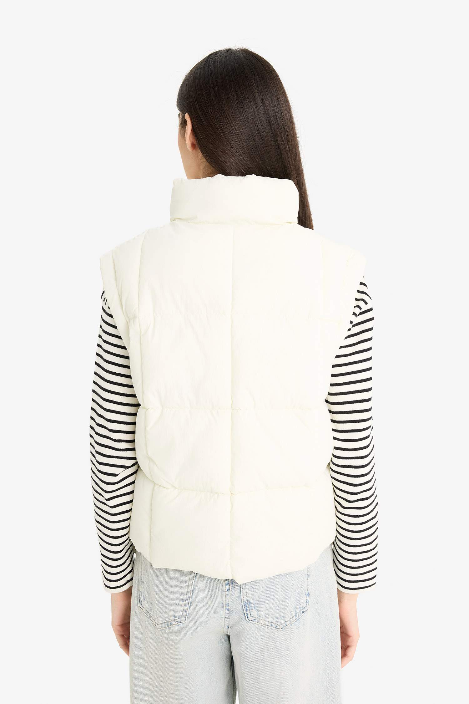 Regular Fit Zippered Puffer Vest