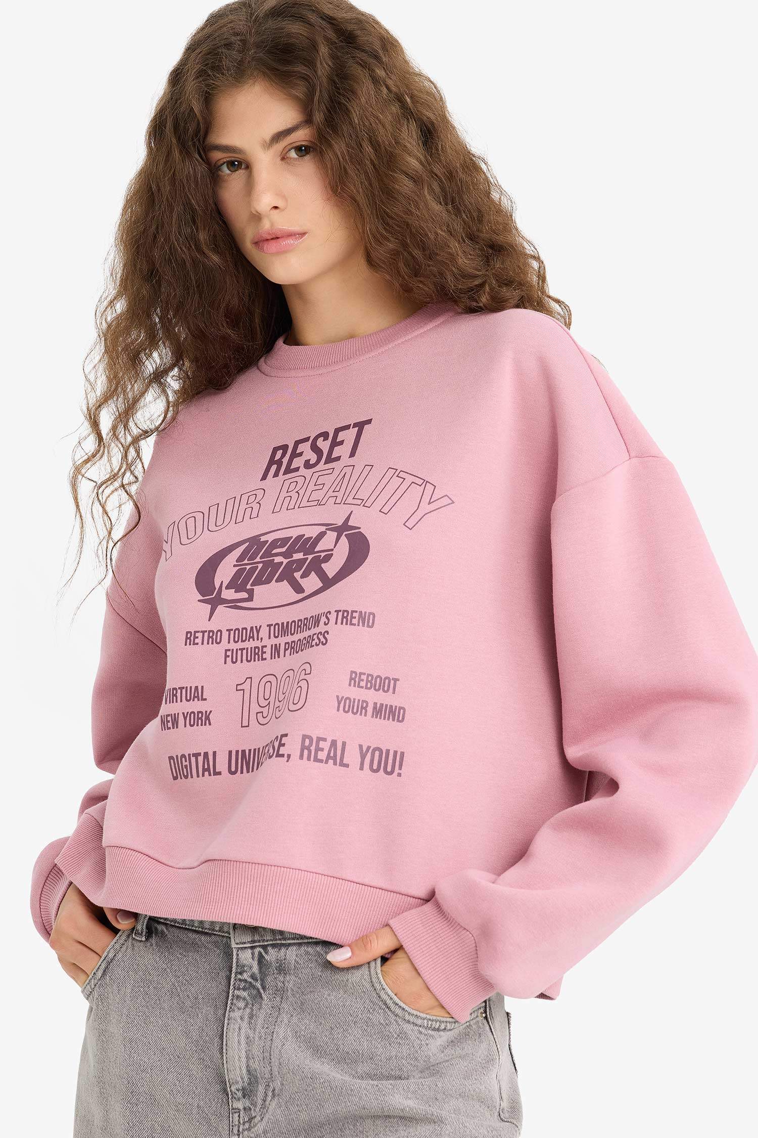 Regular Fit Printed Long Sleeve Sweatshirt