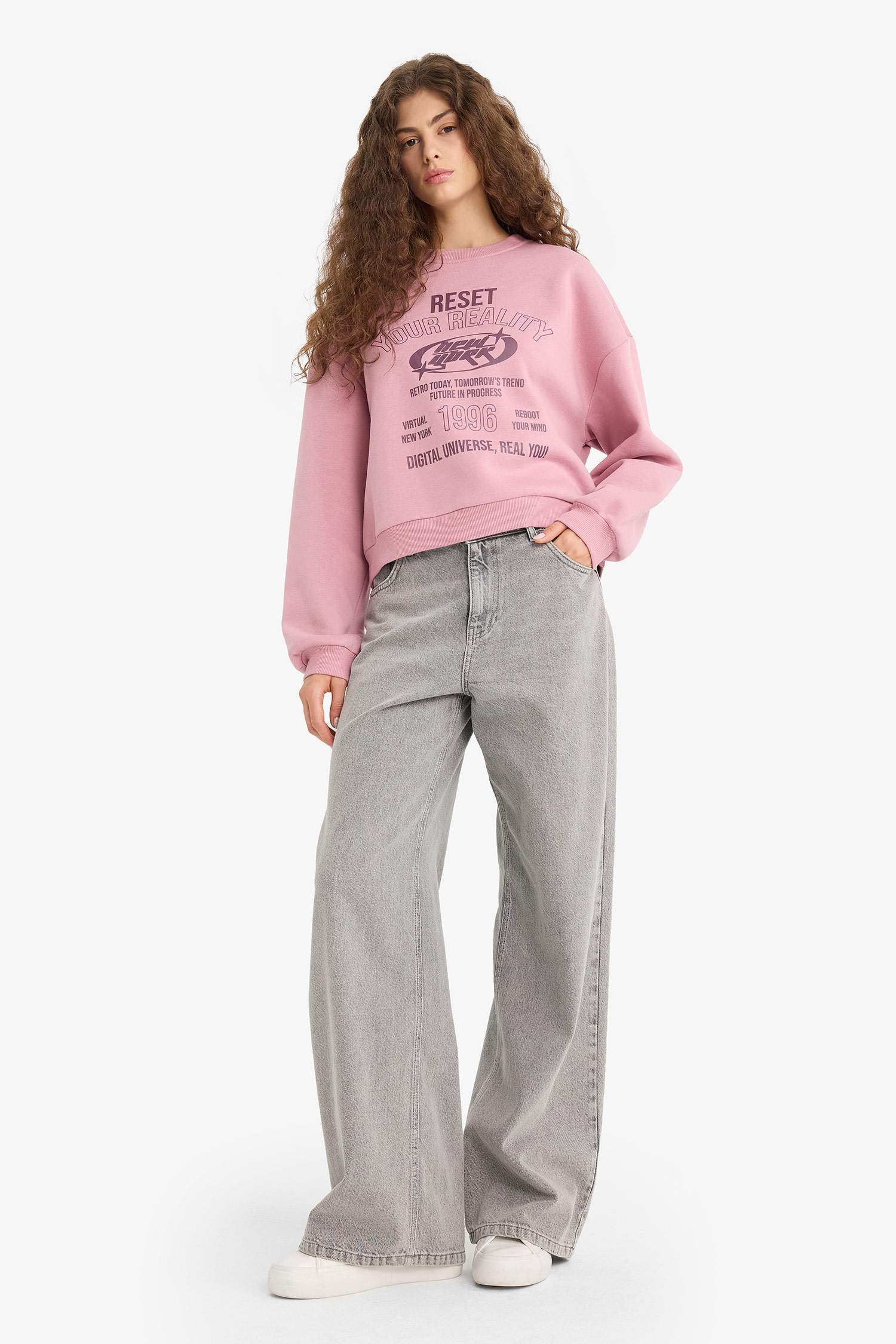 Regular Fit Printed Long Sleeve Sweatshirt