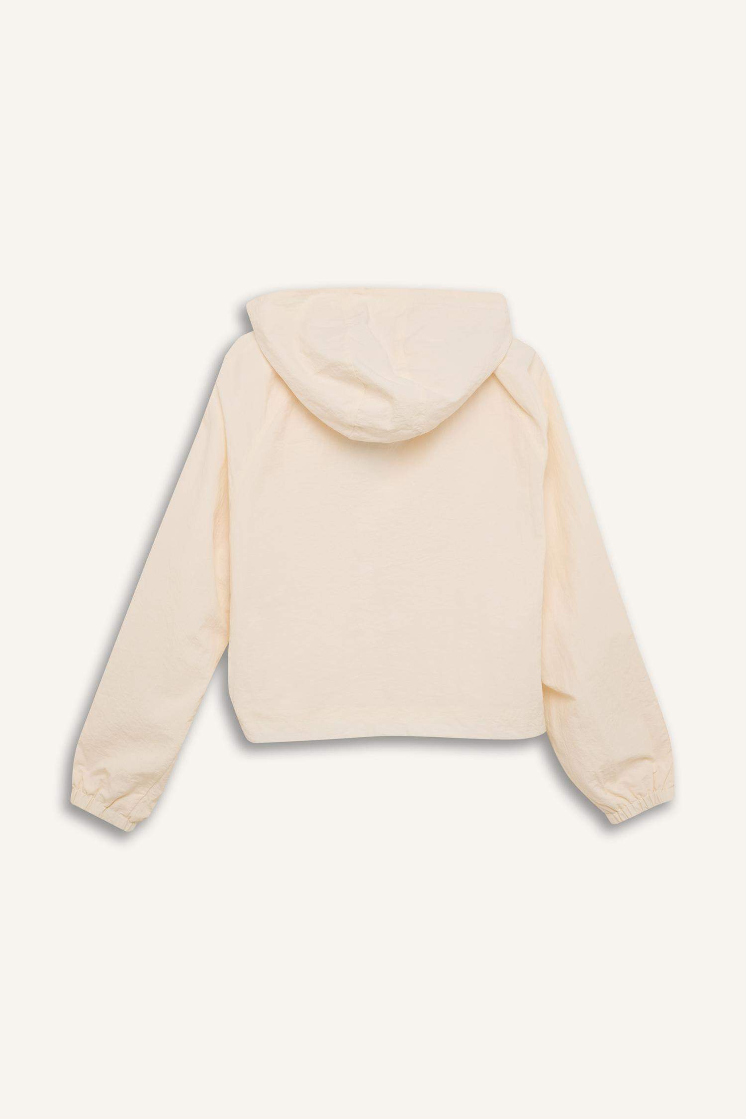 Su Geçirmez Regular Fit Kapüşonlu Fermuarlı Yağmurluk