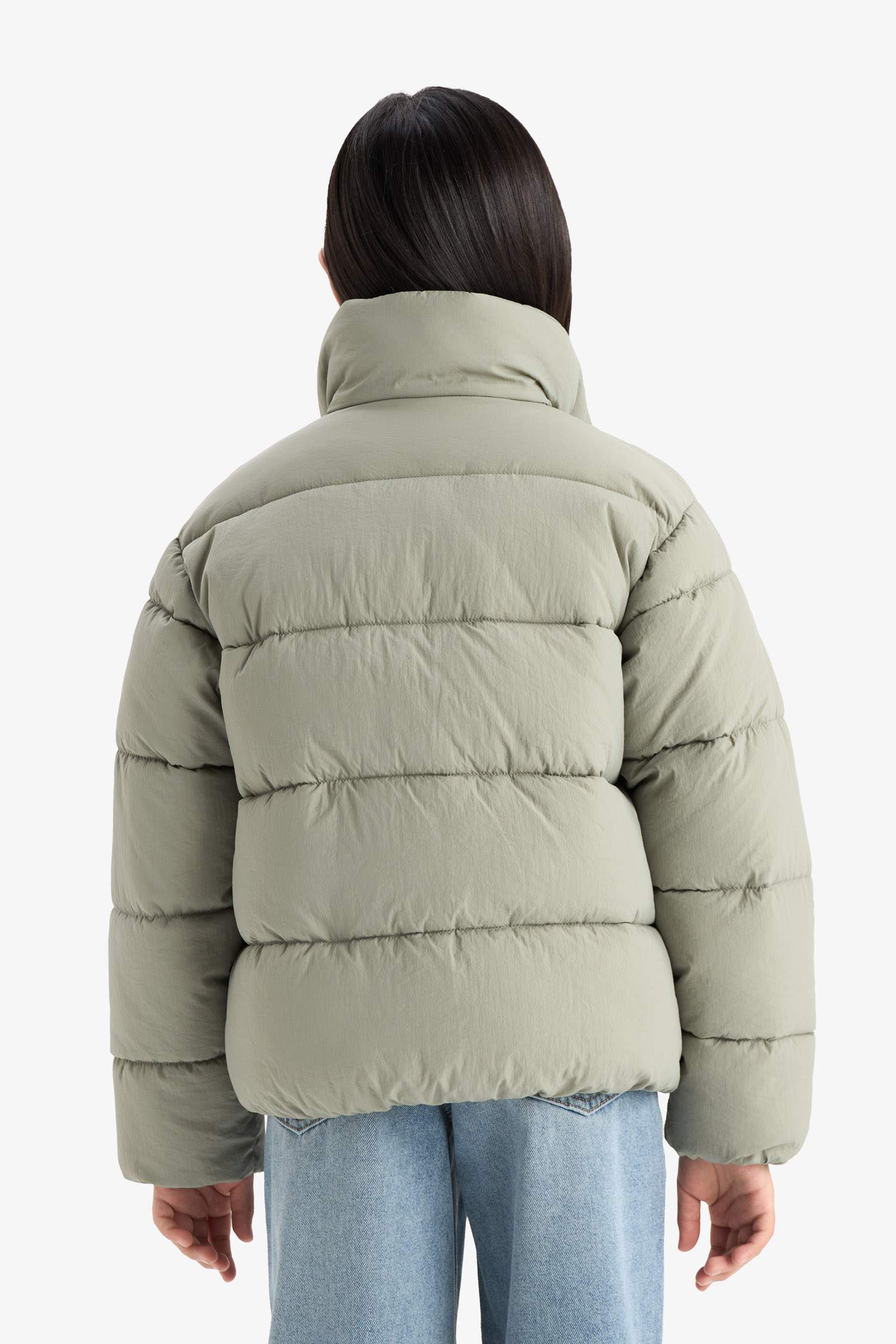 Kız Çocuk Su Geçirmez Fermuarlı Şişme Mont