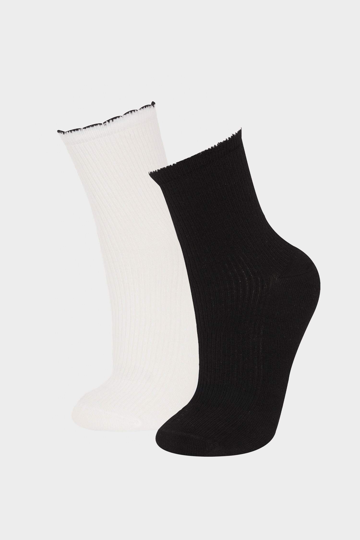 Kadın Dikişsiz Fırfırlı Ultra Soft 2'li Bambu Premium Soket Çorap