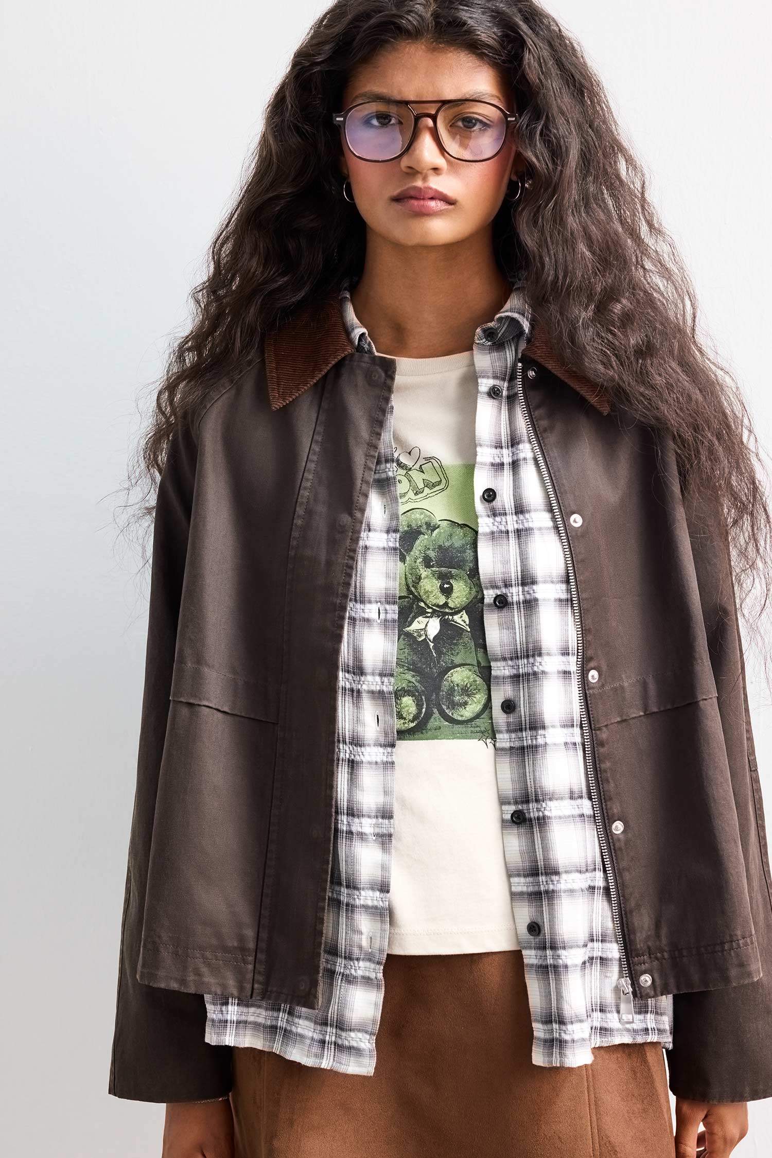 Waterproof Relax Fit Contrast Collar Zippered Puffer Jacket