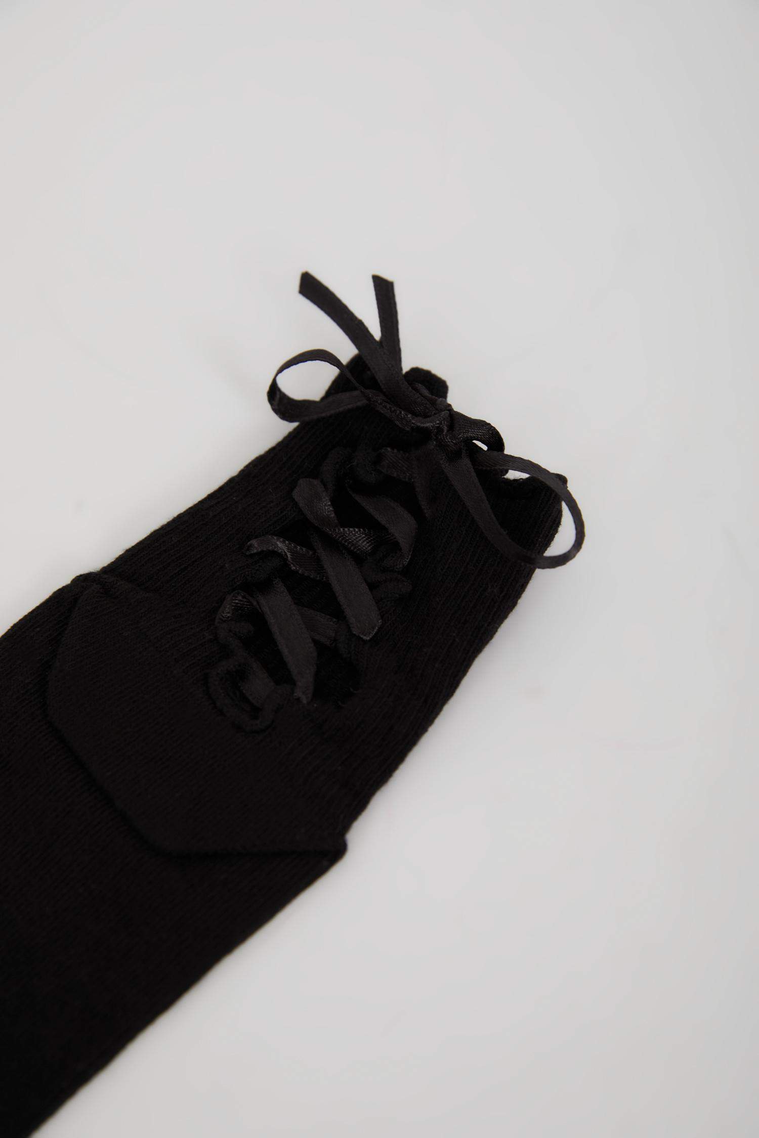 Kadın Kurdele Detaylı Penye Pamuklu Premium Soket Çorap