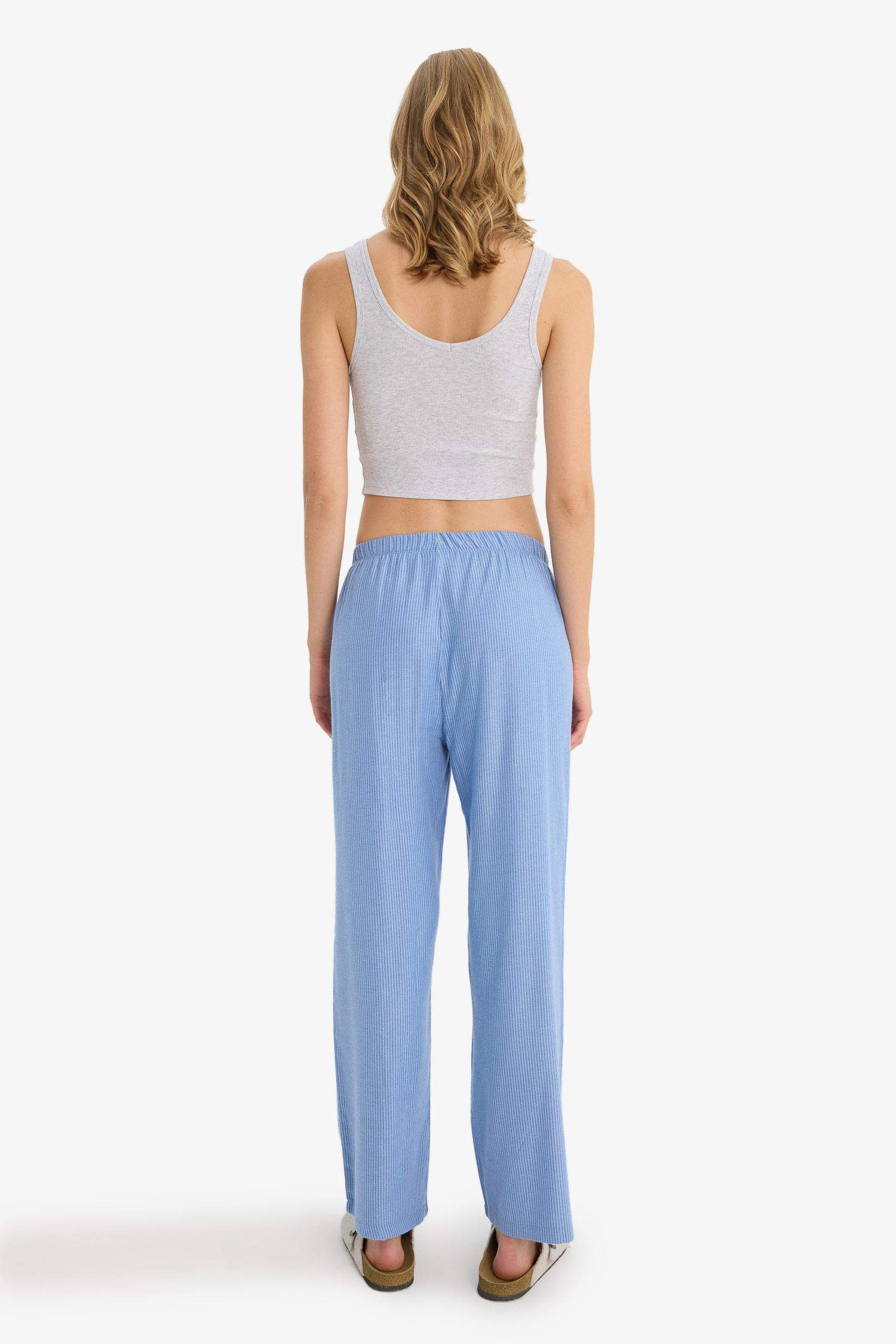 Regular Fit Uzun Boy Çizgili Pijama Altı-Fall in Love 