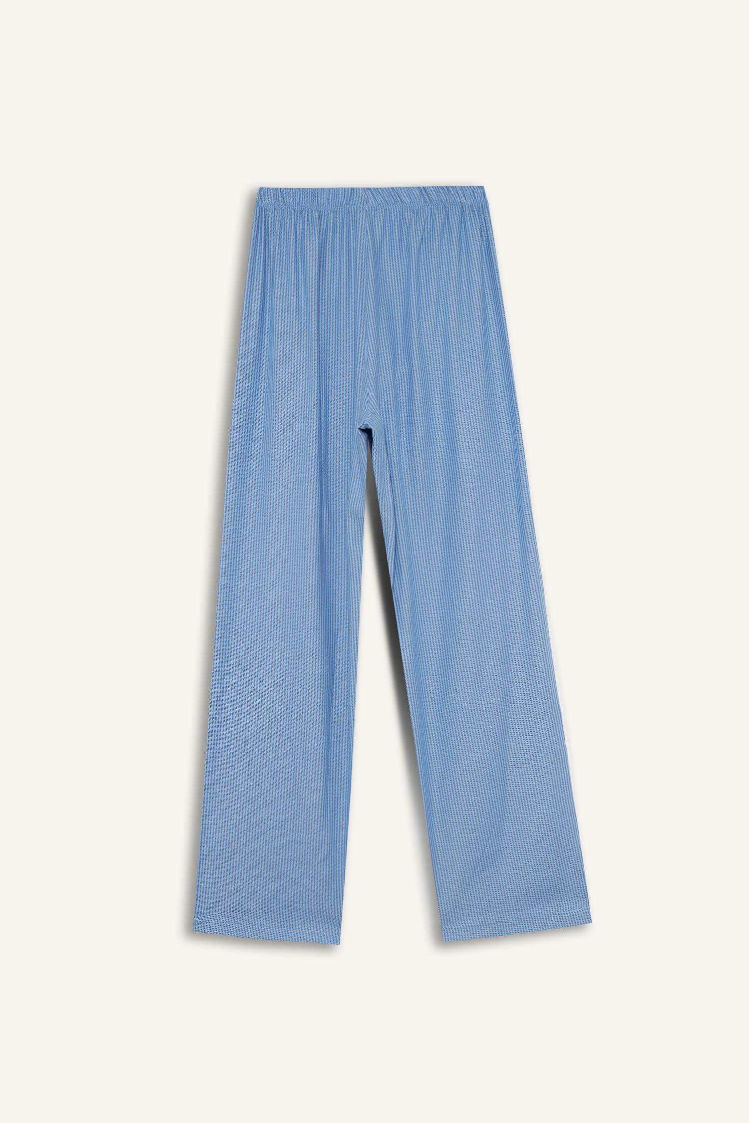 Regular Fit Uzun Boy Çizgili Pijama Altı-Fall in Love 