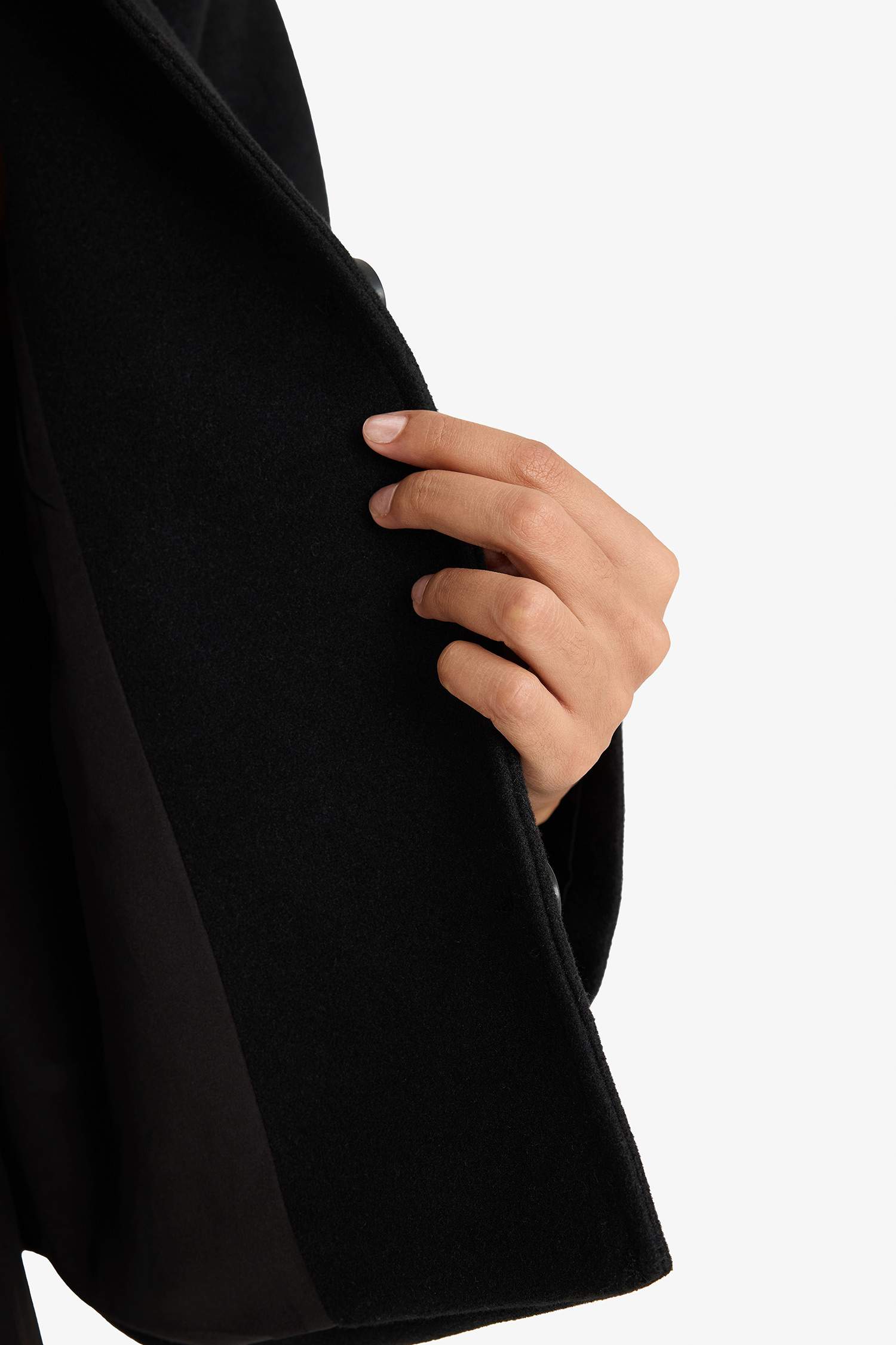 Regular Fit Polo Yaka Kaşe Kısa Mont