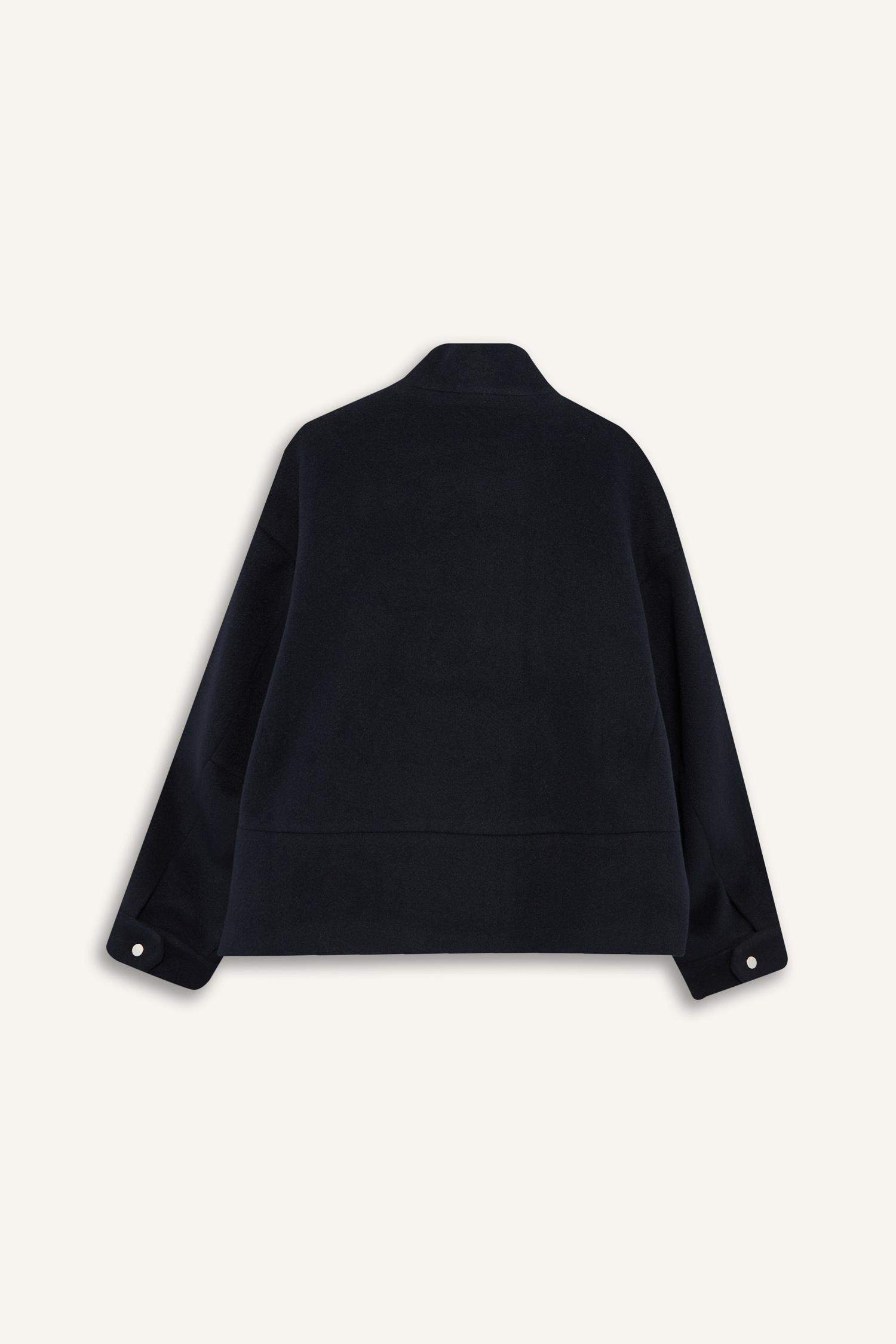 Regular Fit Kaşe Düğmeli Kısa Kaban