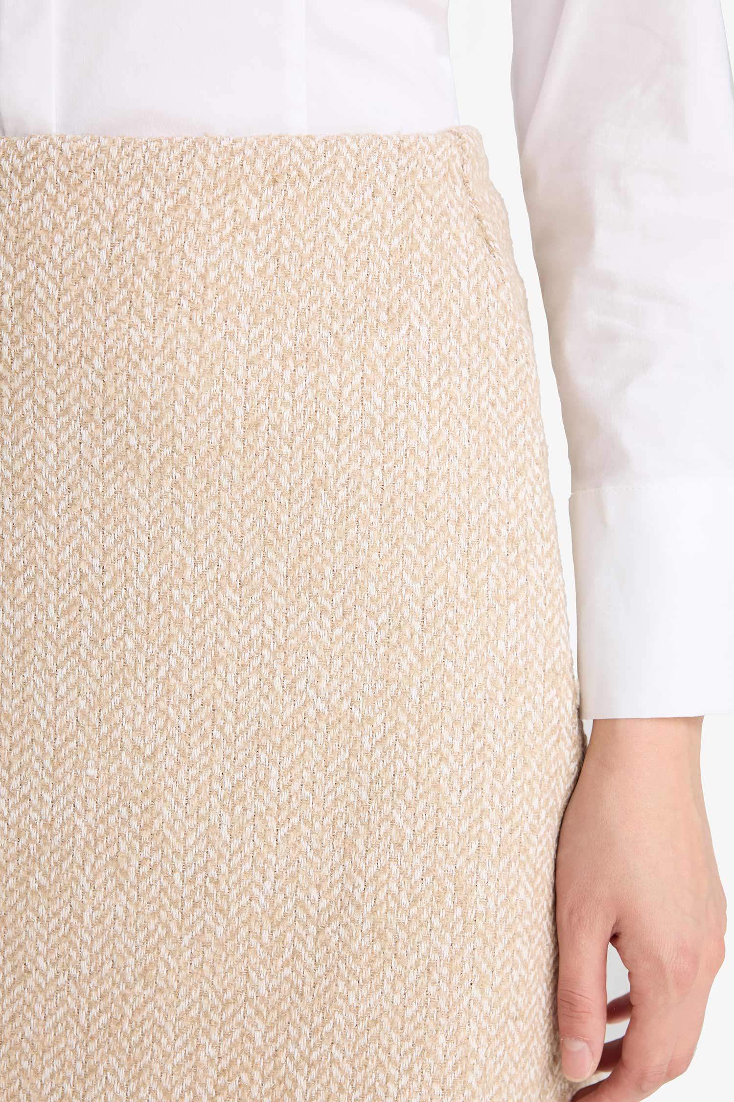 Юбка А-силуэта с высокой талией и подкладкой из твида