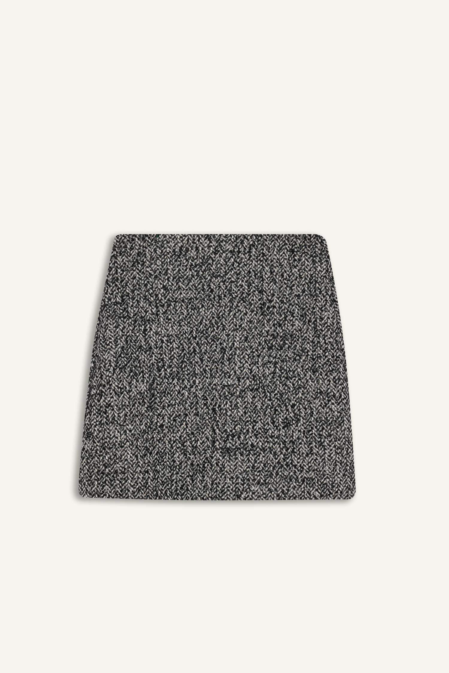 Юбка А-силуэта с высокой талией и подкладкой из твида