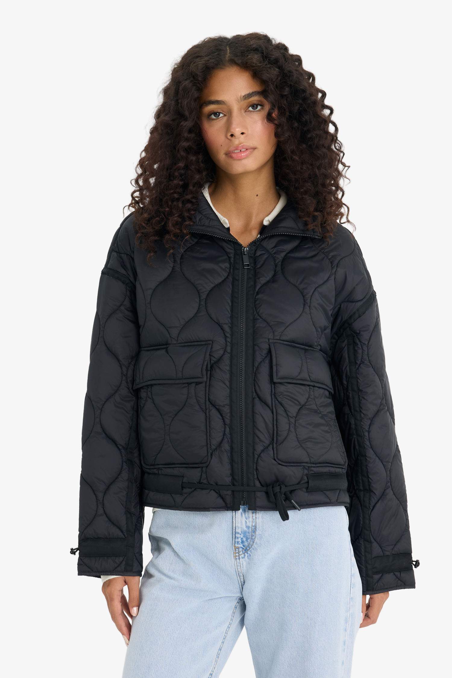 Su Geçirmez Regular Fit Fermuarlı Kapitoneli Mont