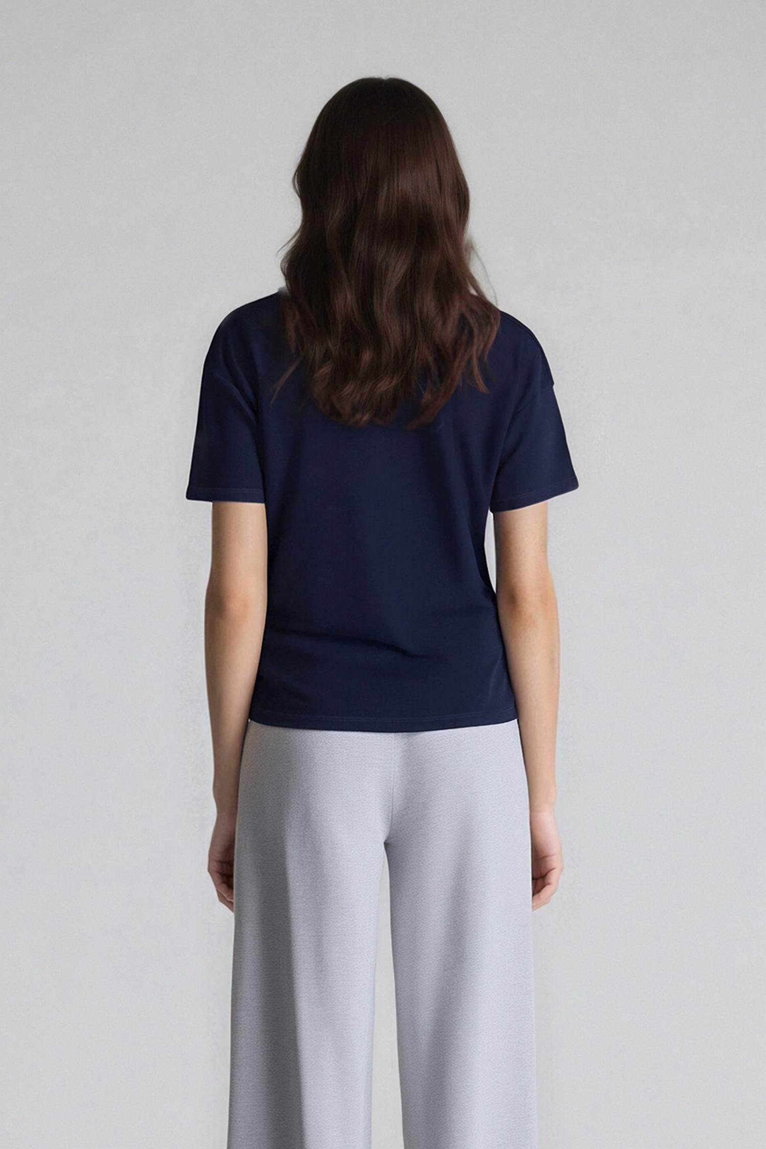 Oversize Fit Crew Neck Printed Short Sleeve T-Shirt