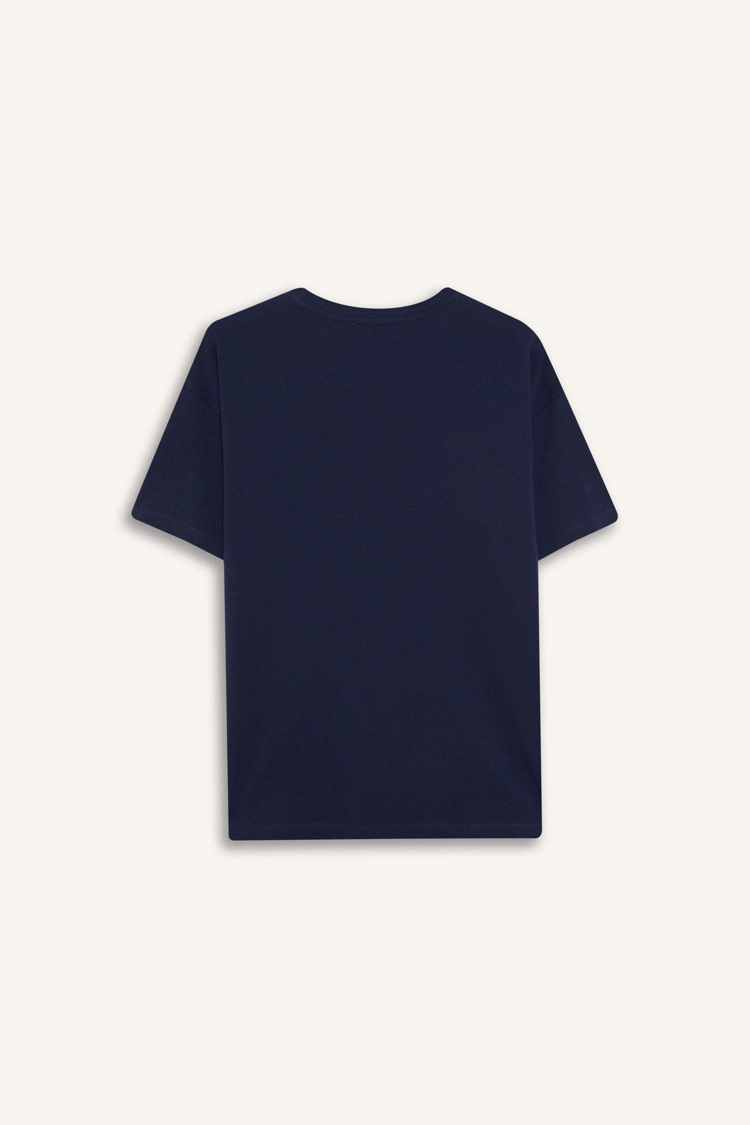 Oversize Fit Crew Neck Printed Short Sleeve T-Shirt