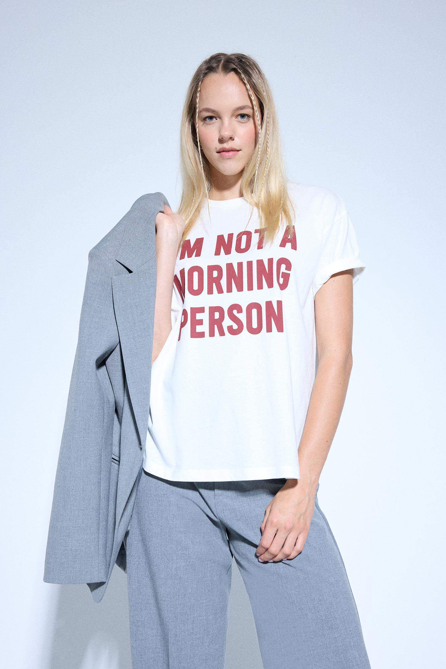 T-shirt oversize imprimé à col rond et manches courtes