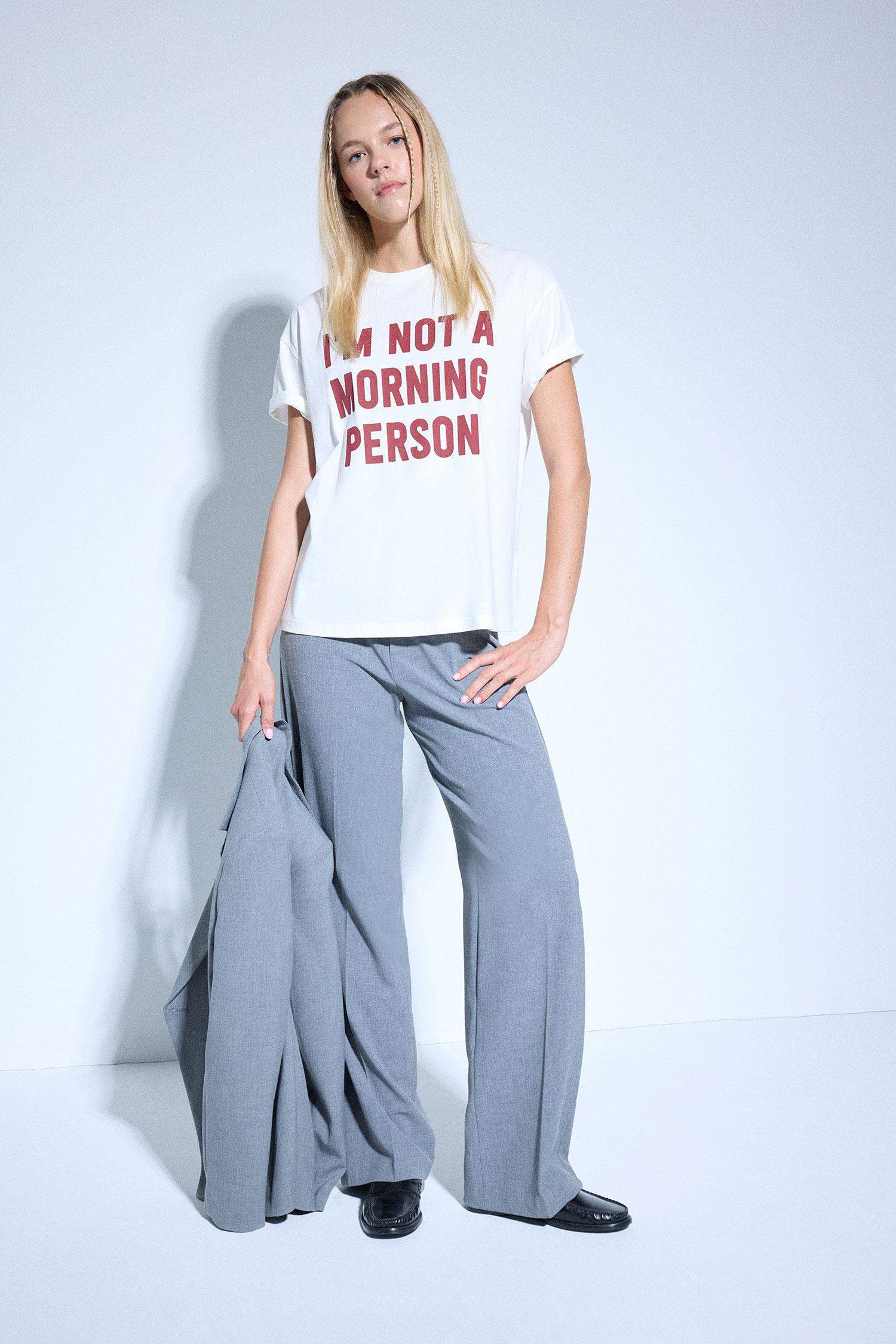 T-shirt oversize imprimé à col rond et manches courtes