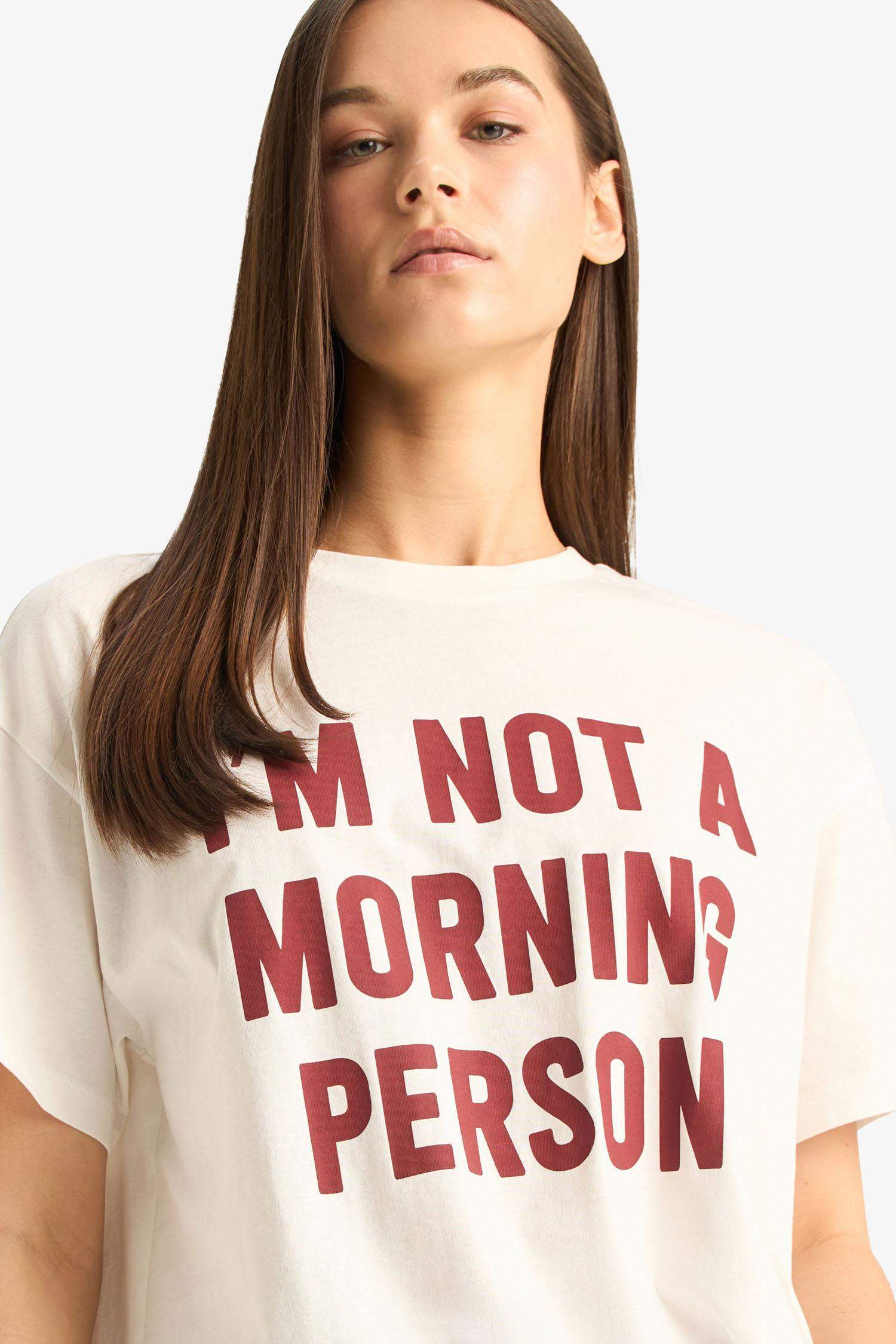 T-shirt oversize imprimé à col rond et manches courtes