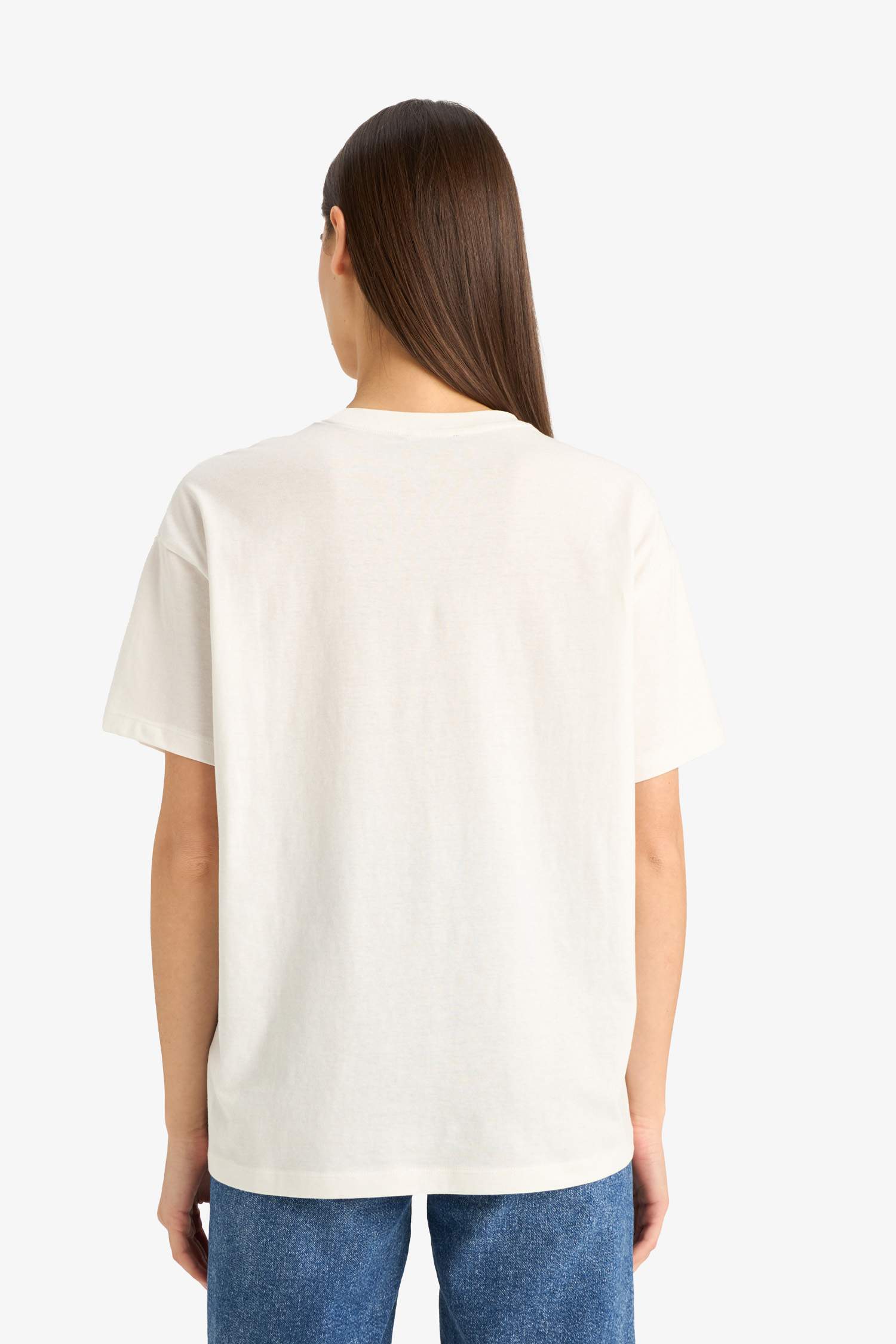 تيشيرت نص ردن اوفر سايز بياخة مستديرة