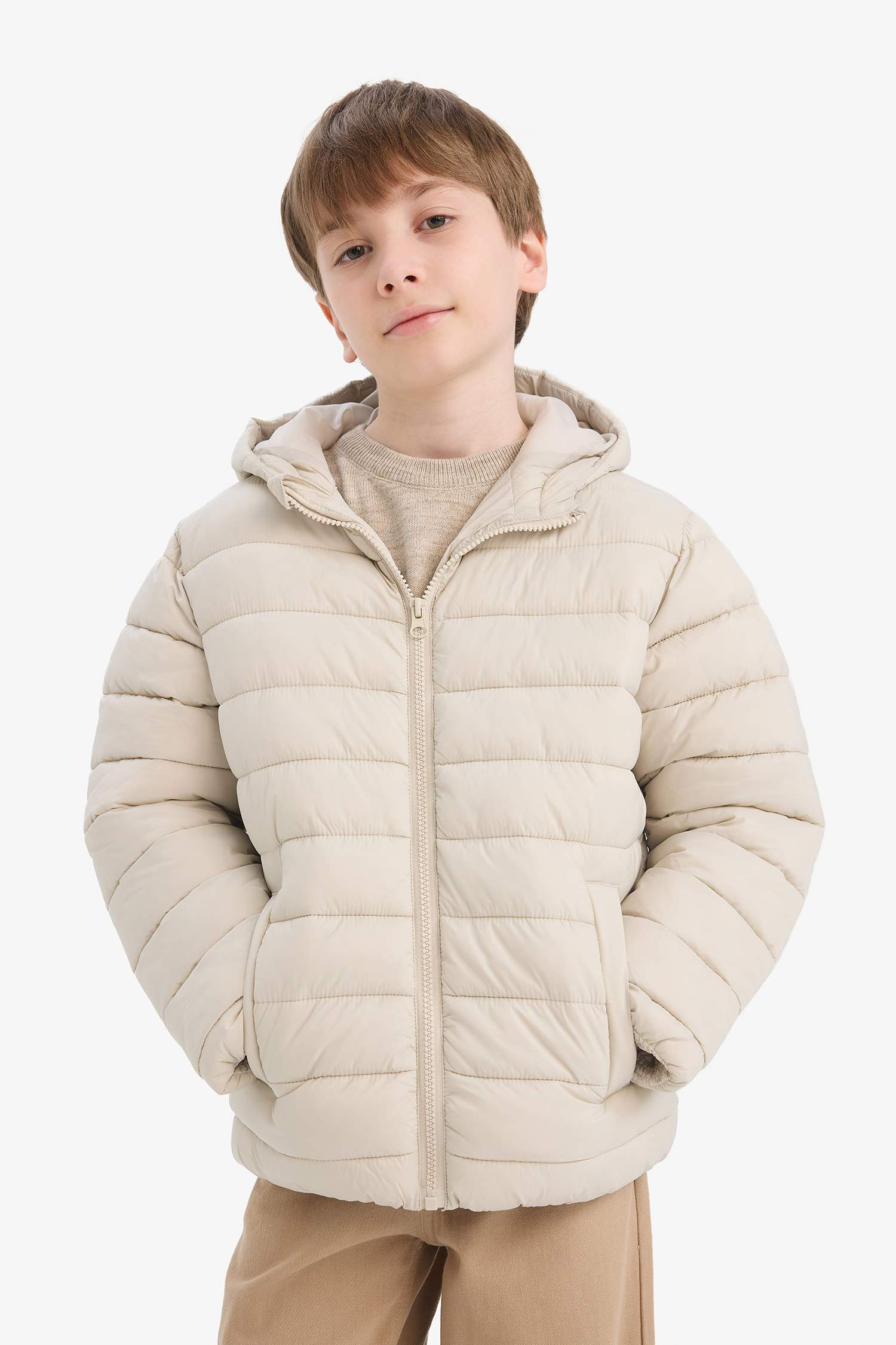 Boy Hooded Zippered Waterproof Puffer Jacket