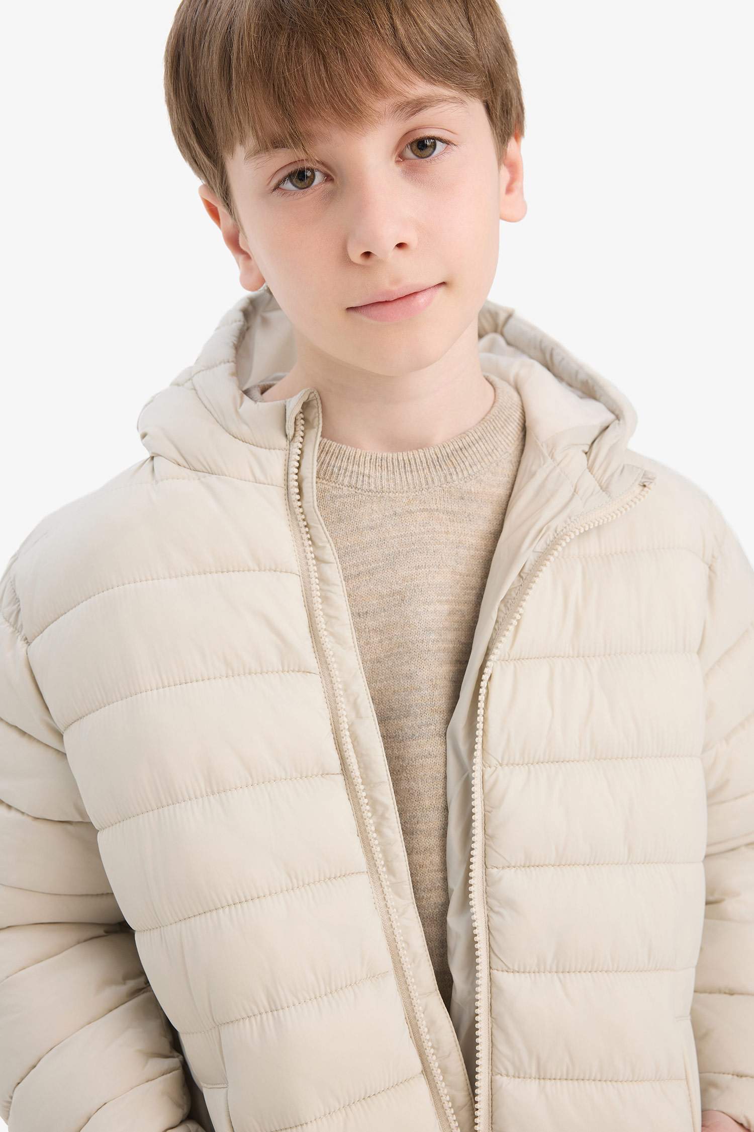 Boy Hooded Zippered Waterproof Puffer Jacket