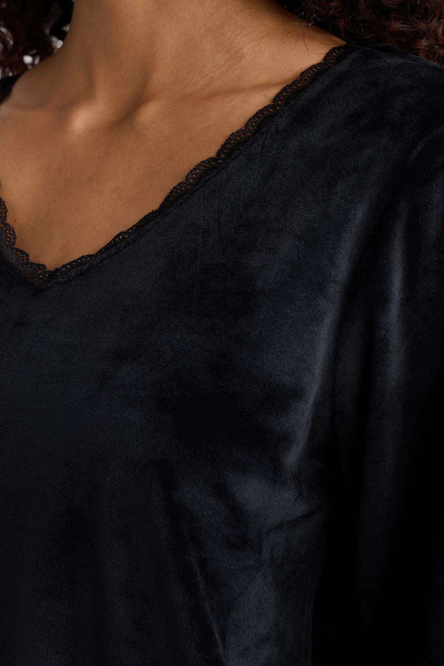 Pijama Takımı Regular Fit Uzun Kollu Velur Üst Uzun Alt-Fall in Love