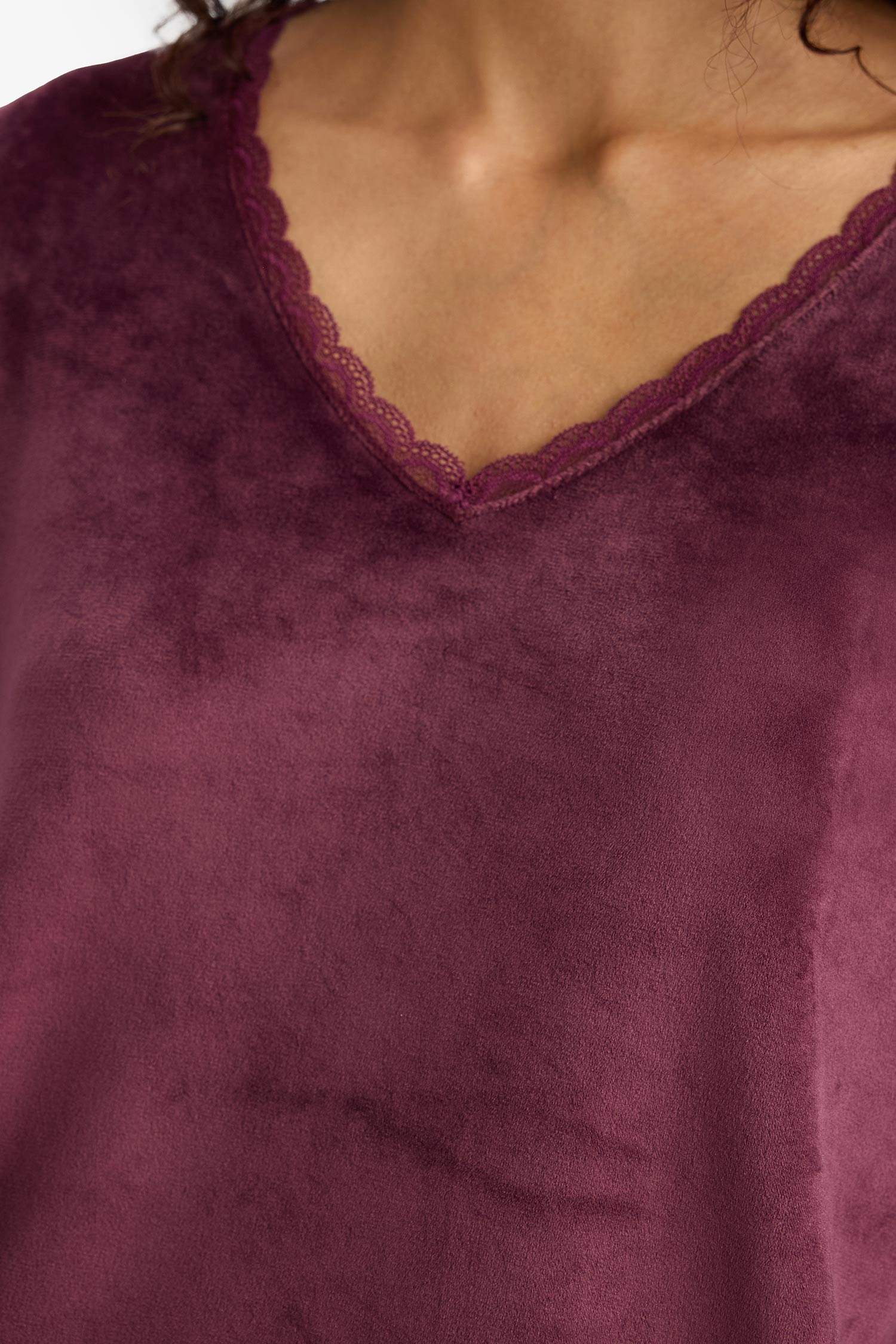 Pijama Takımı Regular Fit Uzun Kollu Velur Üst Uzun Alt