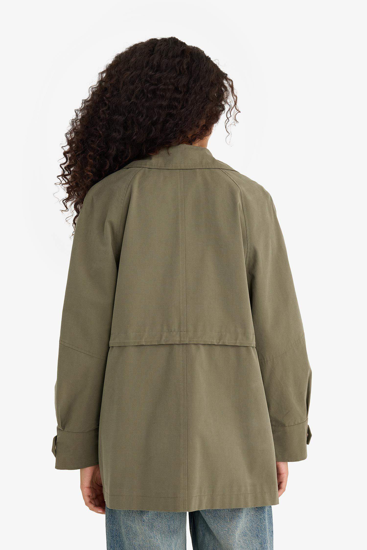 Su Geçirmez Regular Fıt Pamuklu Mont