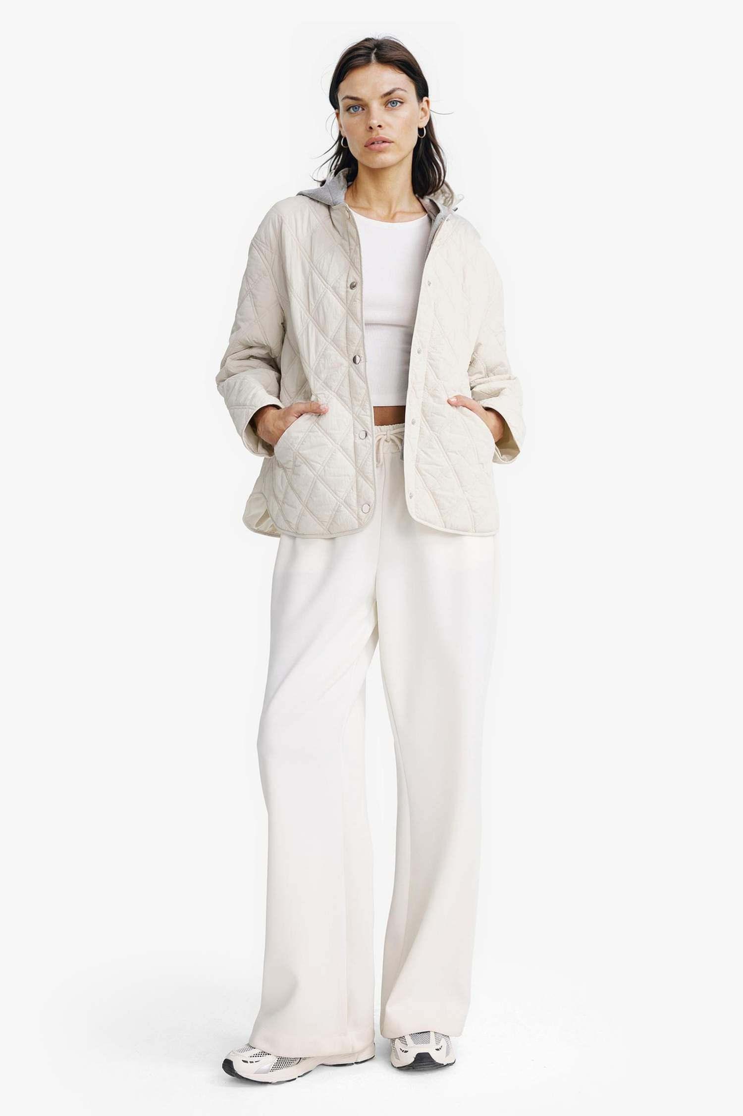 Su Geçirmez Çift Taraflı Regular Fit Kapitoneli Çıtçıtlı Mont