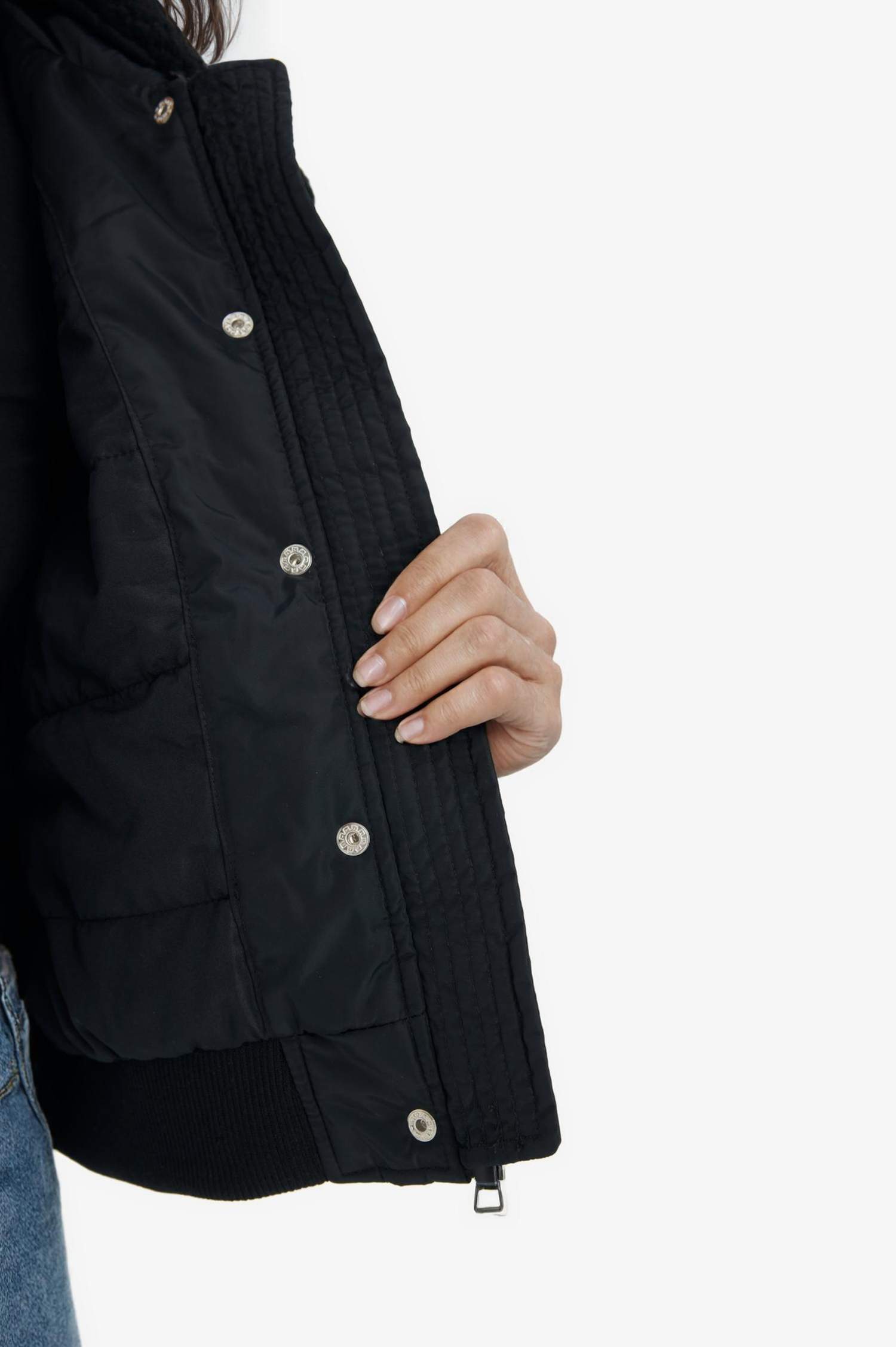 Regular Fit Polo Neck Waterproof Crop Jacket