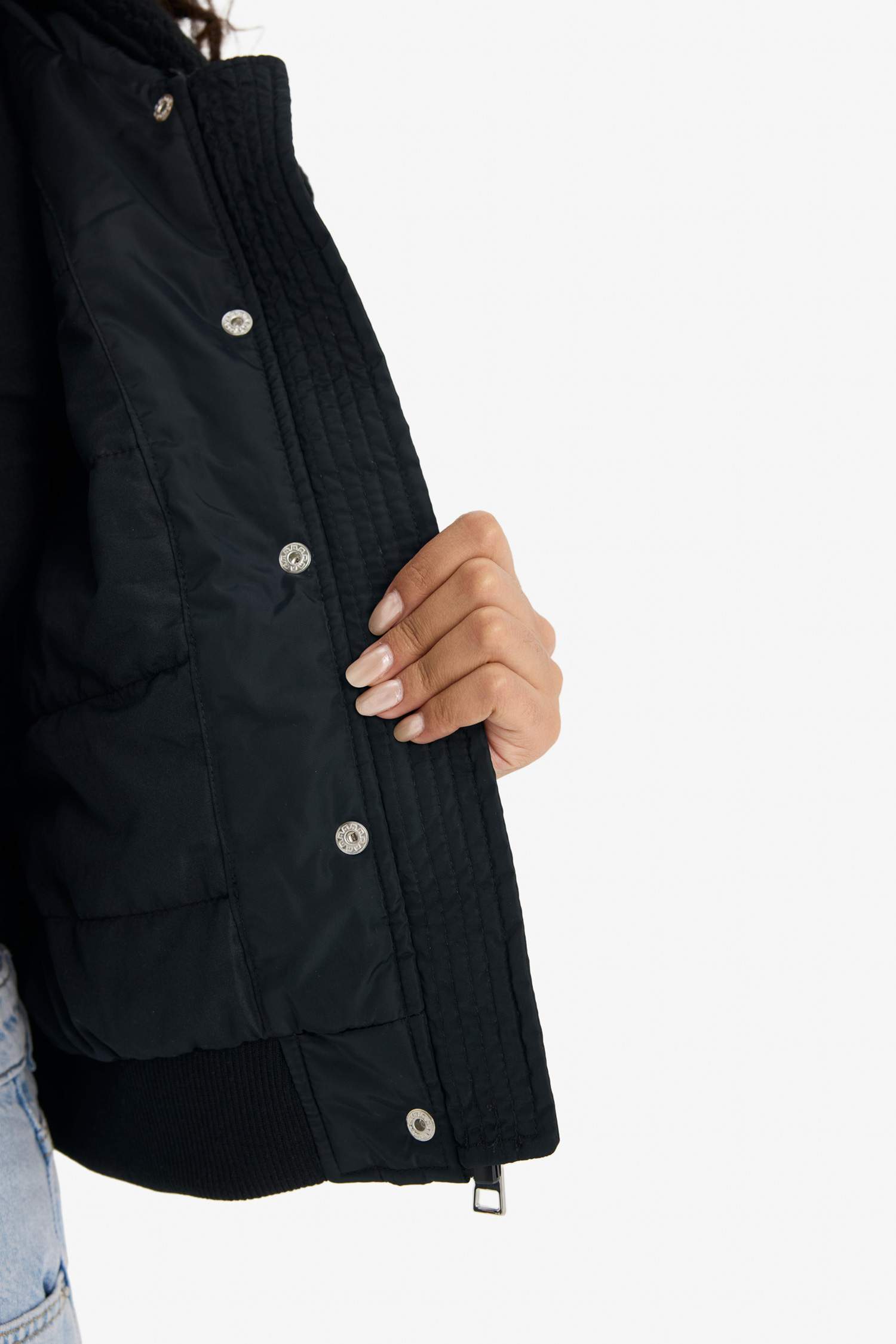 Regular Fit Polo Neck Waterproof Crop Jacket