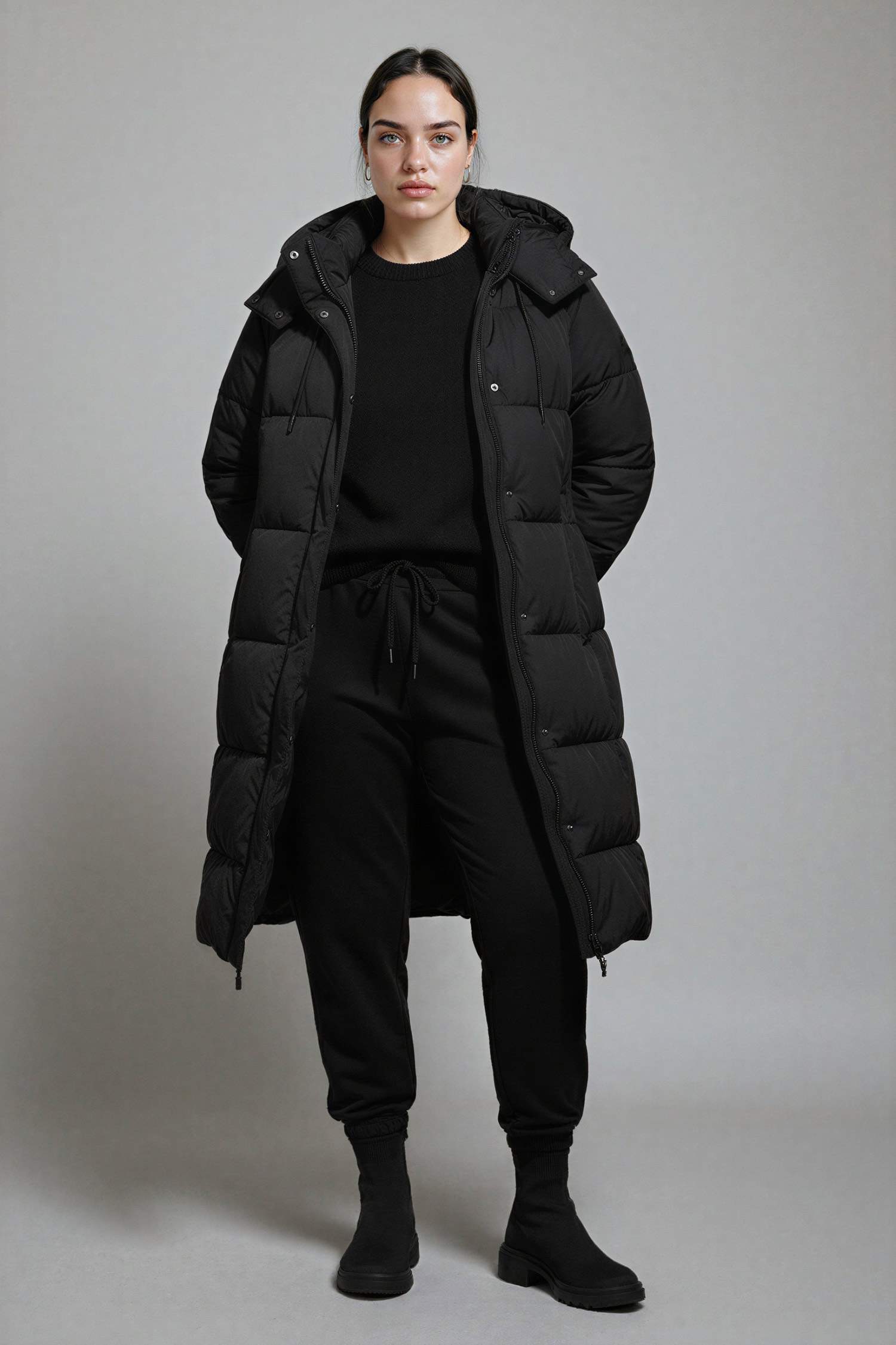 Водонепроницаемая длинная куртка Regular Fit с капюшоном на молнии