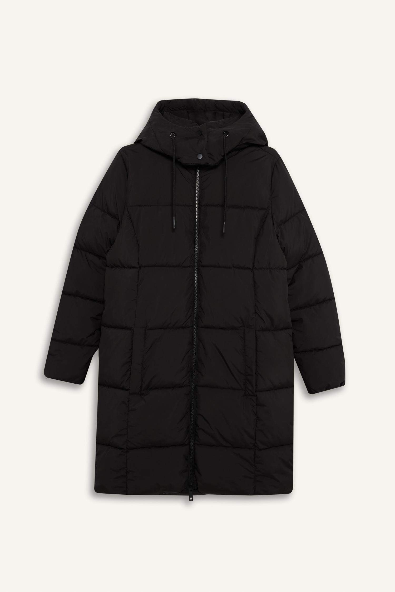 جاكيت طويل قصة عادية بغطاء للرأس مقاوم للماء