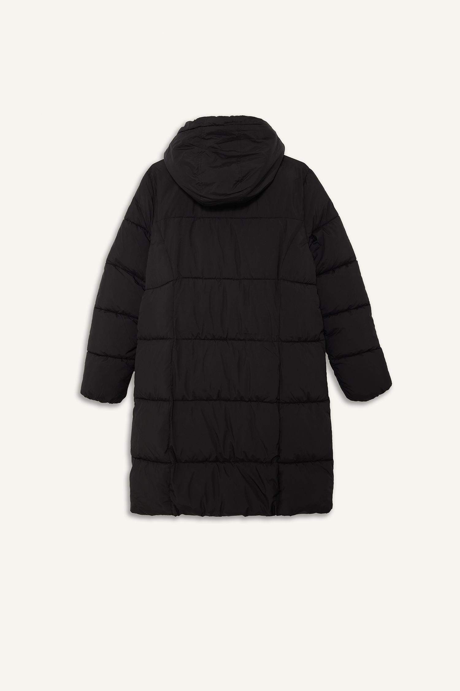 جاكيت طويل قصة عادية بغطاء للرأس مقاوم للماء