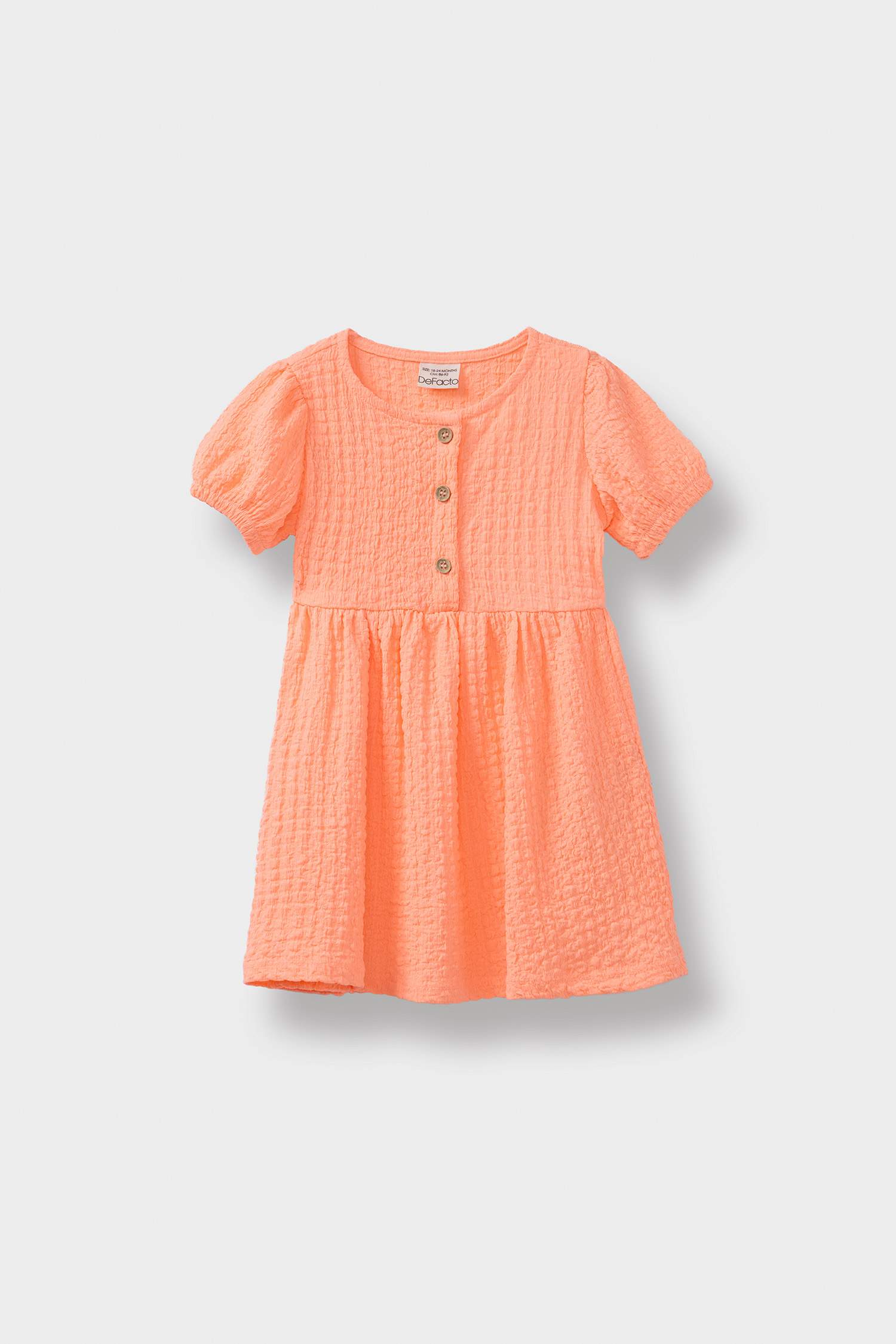 Kız Bebek Kısa Kollu Bürümcük Yazlık Elbise