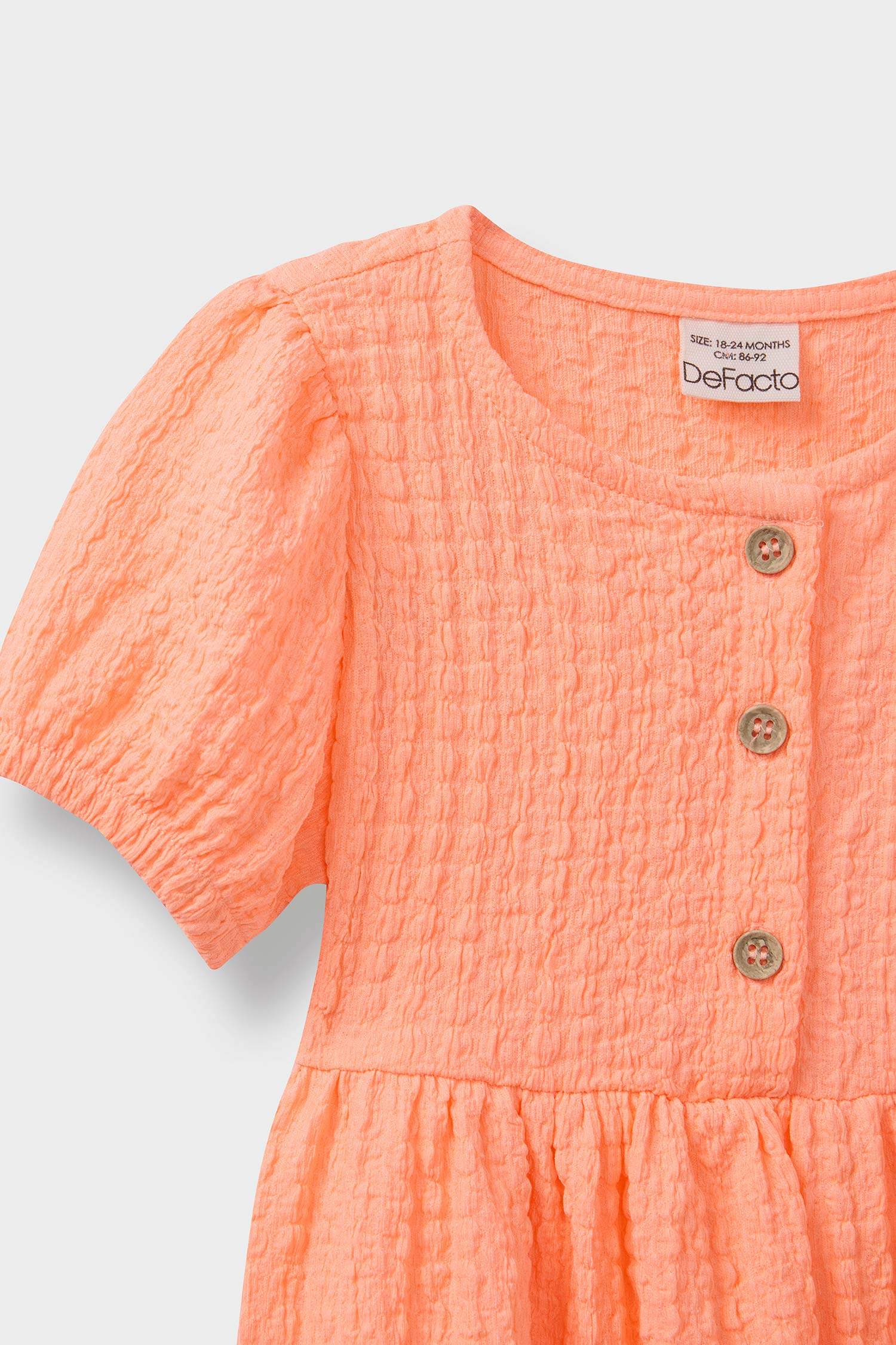 Kız Bebek Kısa Kollu Bürümcük Yazlık Elbise