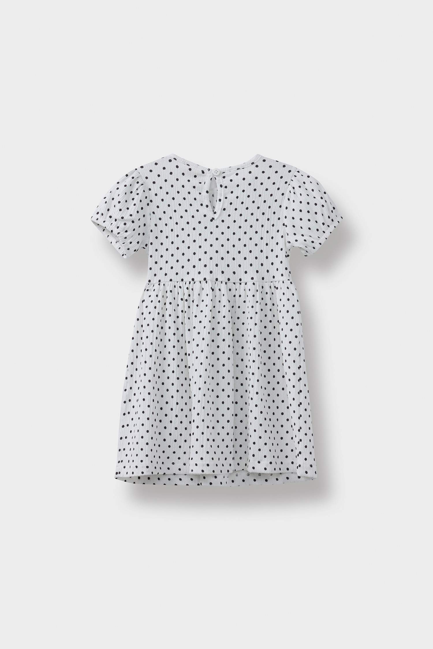 Kız Bebek Puantiyeli Kısa Kollu Yazlık Elbise