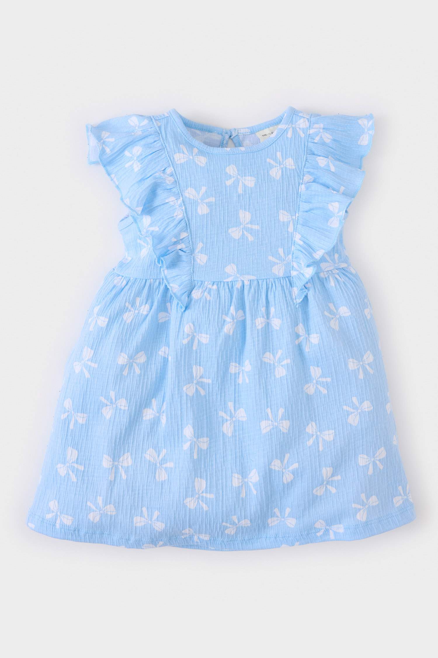 Baby Girl Floral Short Sleeve Crinkle Viscose Dress