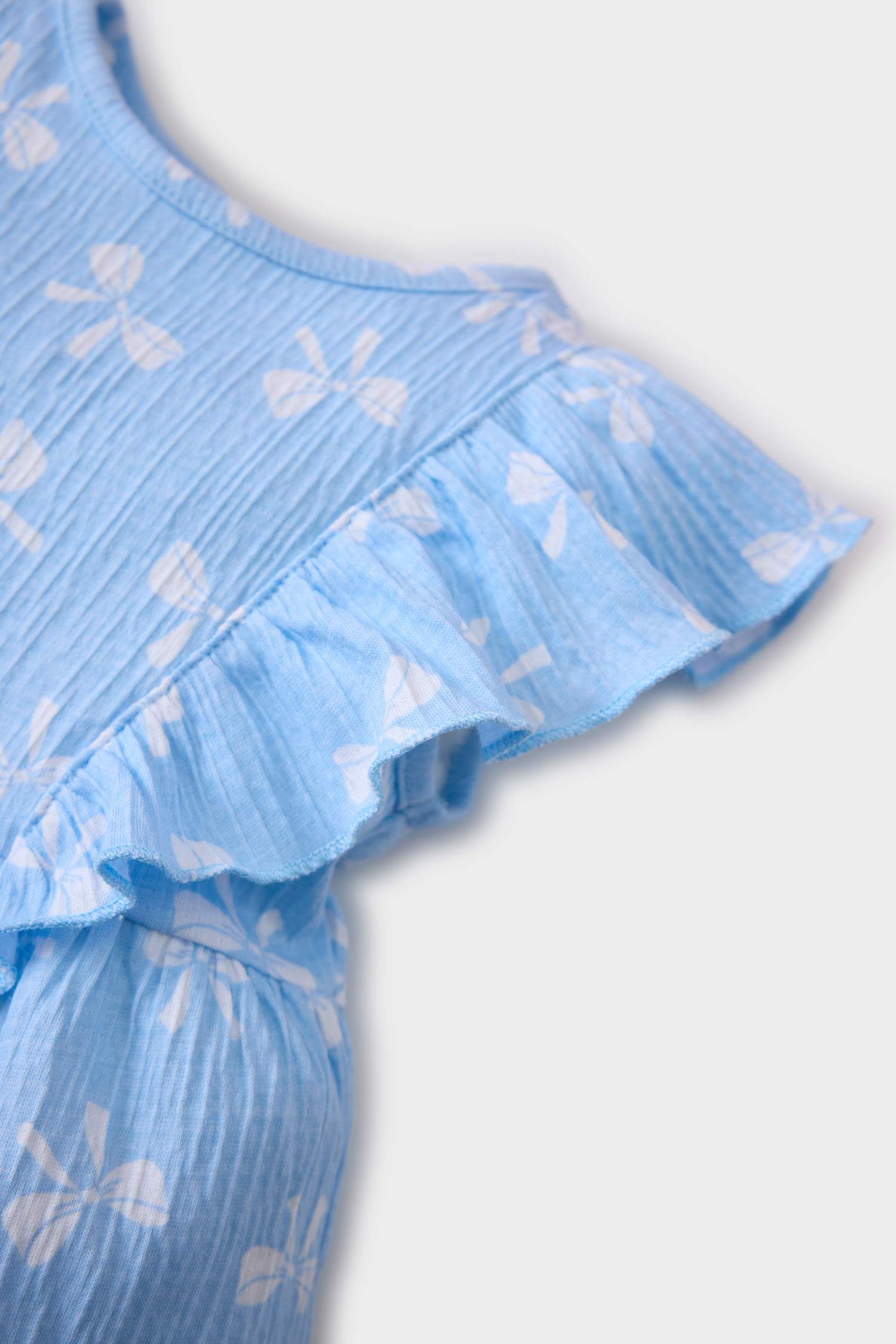 Baby Girl Floral Short Sleeve Crinkle Viscose Dress