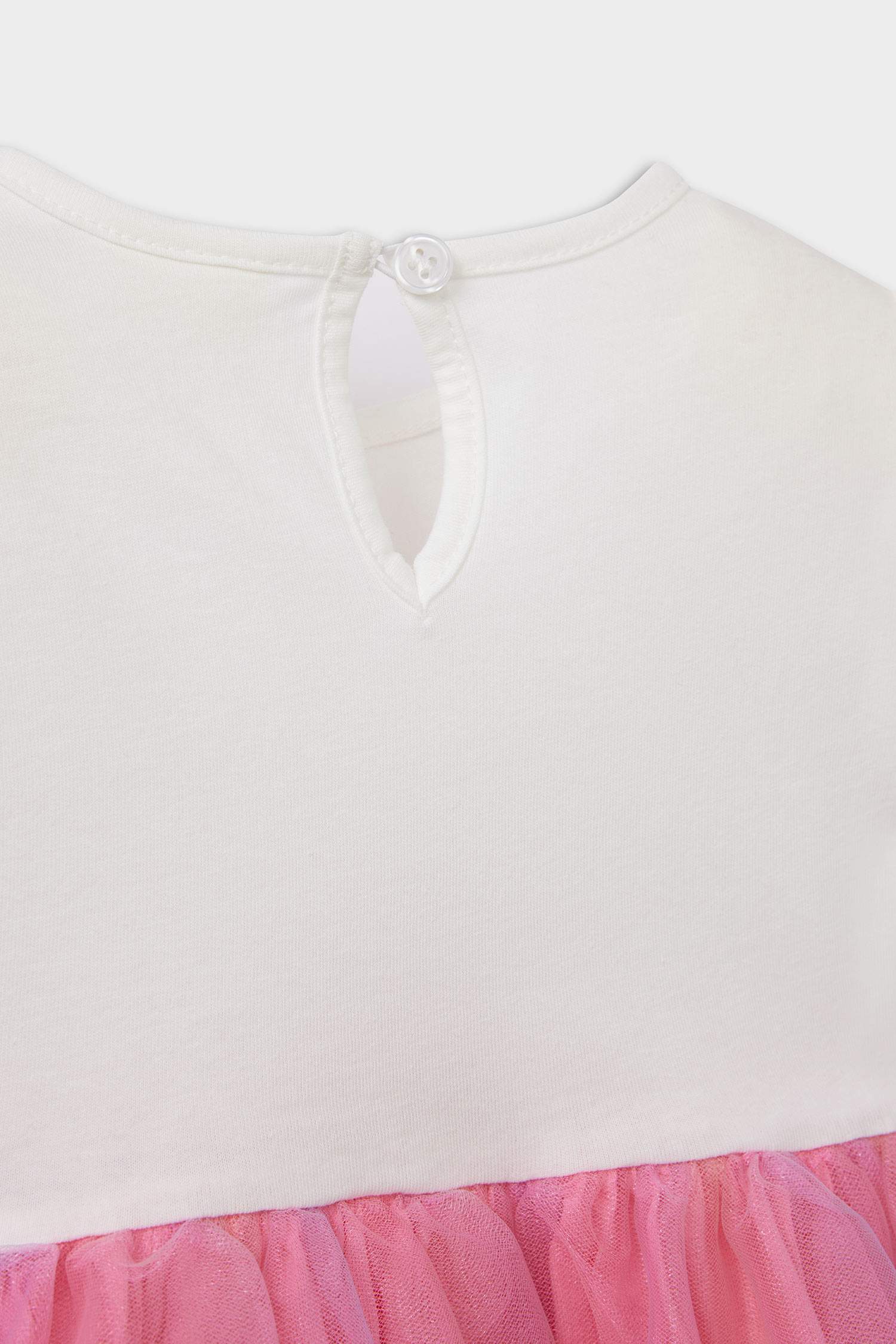 Kız Bebek Unicorn Baskılı Kısa Kollu Yazlık Tül Elbise