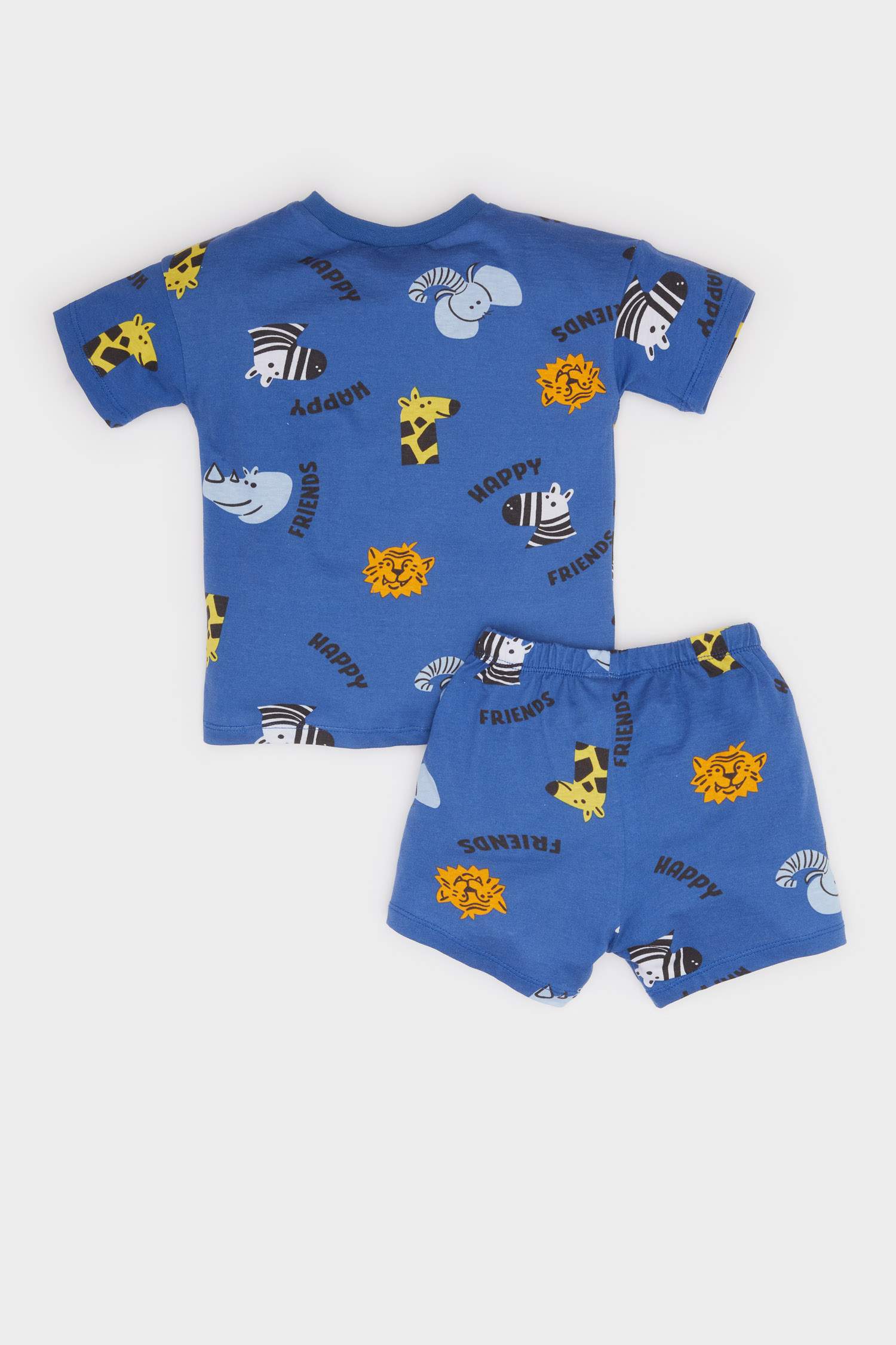 طقم بيبي اولادي شورت وتيشيرت قصة عادية - قطعتين