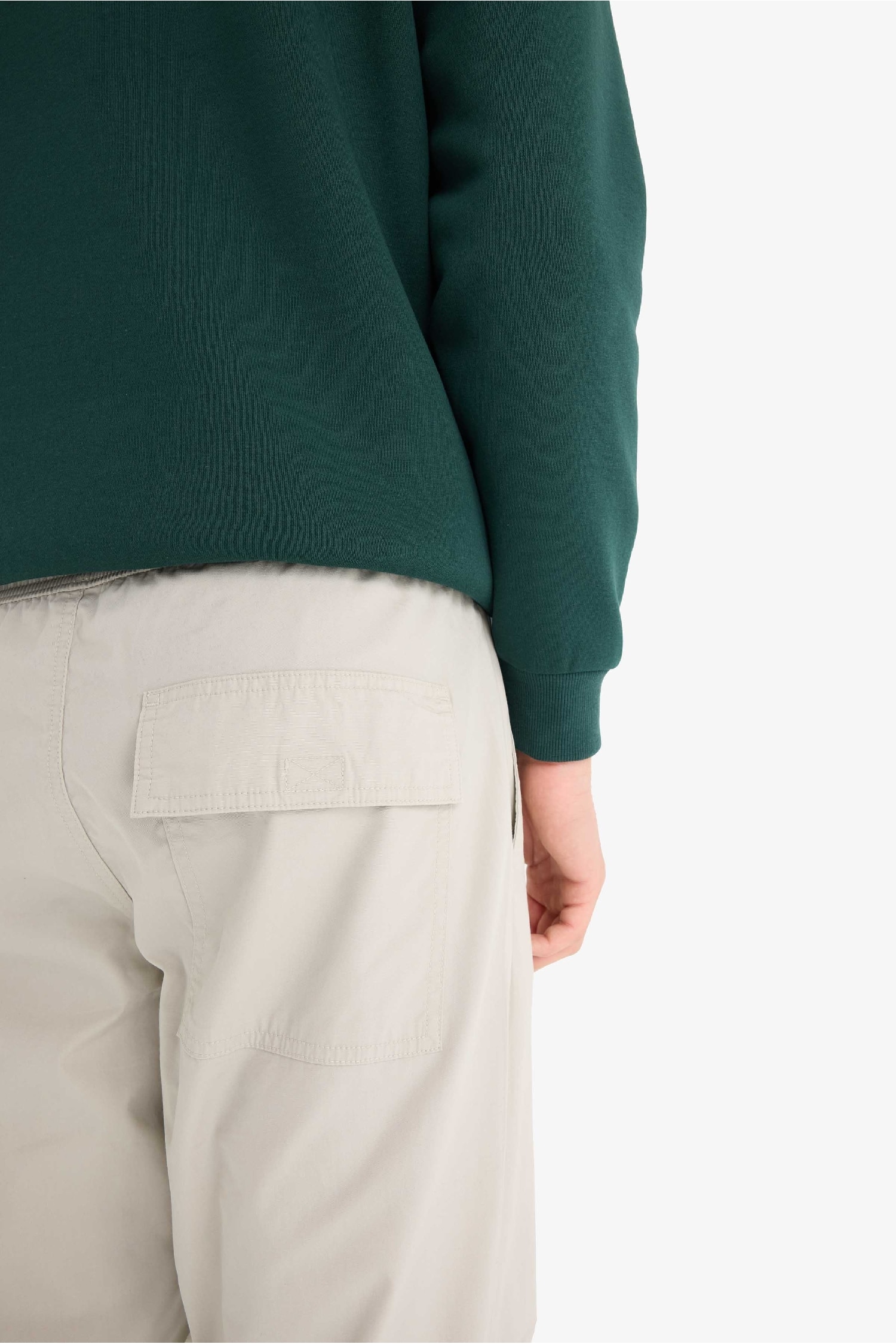 %100 Pamuk Wide Leg Beli Bağcıklı Lastikli Paraşüt Jogger Pantolon