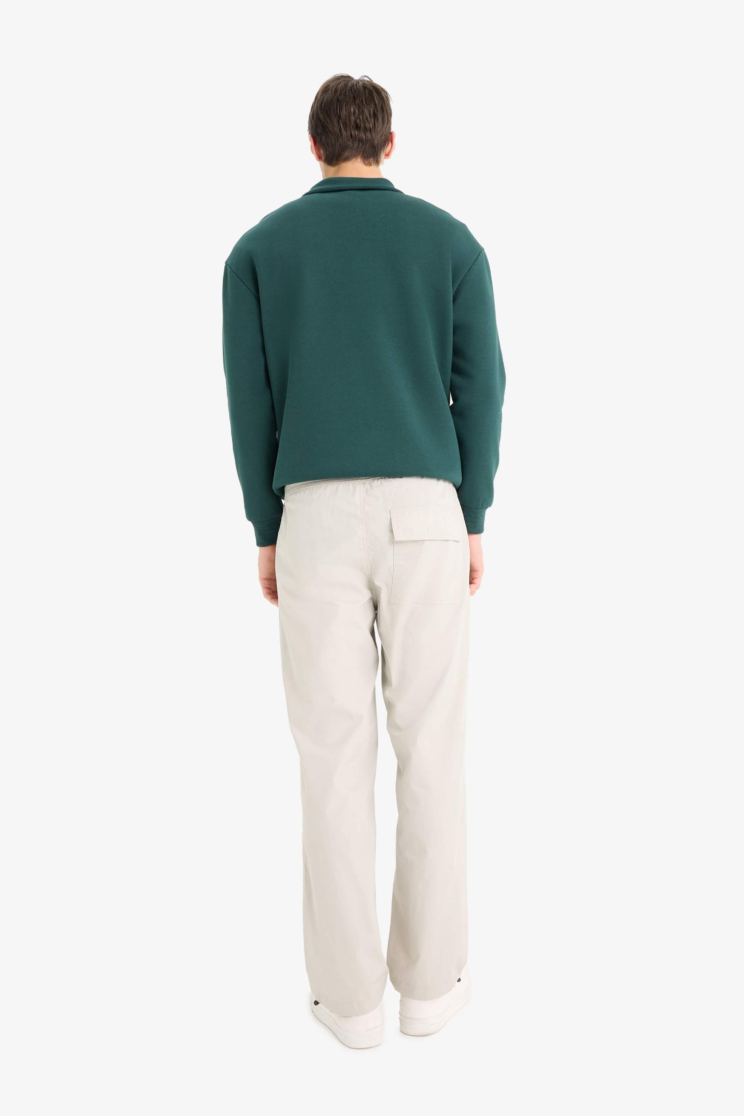 %100 Pamuk Wide Leg Beli Bağcıklı Lastikli Paraşüt Jogger Pantolon