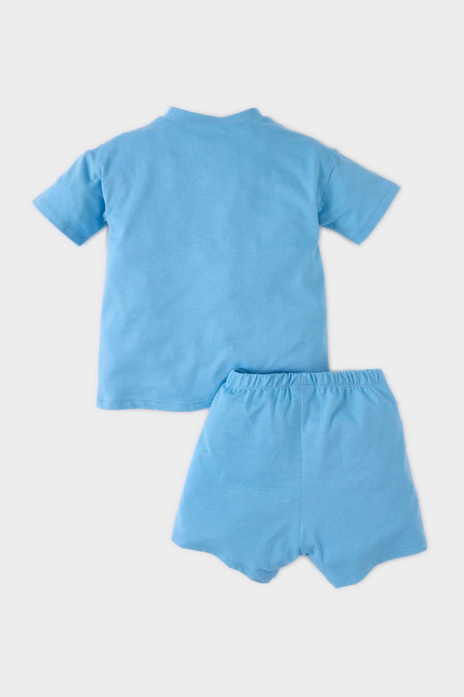 Erkek Bebek 2'li Takım Baskılı Kısa Kollu Tişört Beli Lastikli Şort