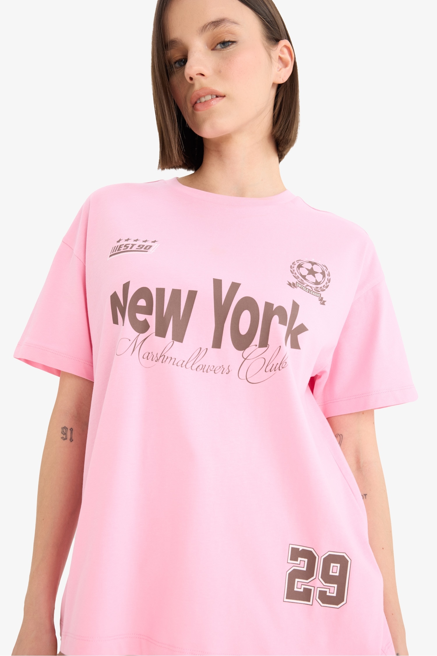 Oversize Fit Printed Short Sleeve T-Shirt