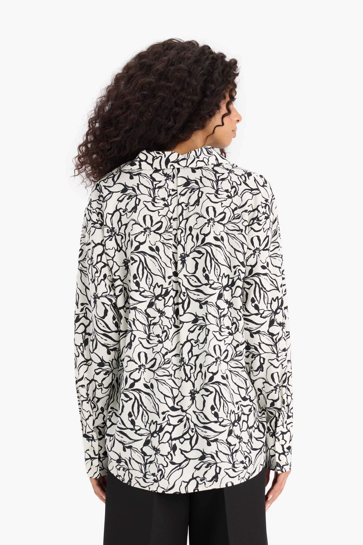 Chemise oversize imprimée à manches longues