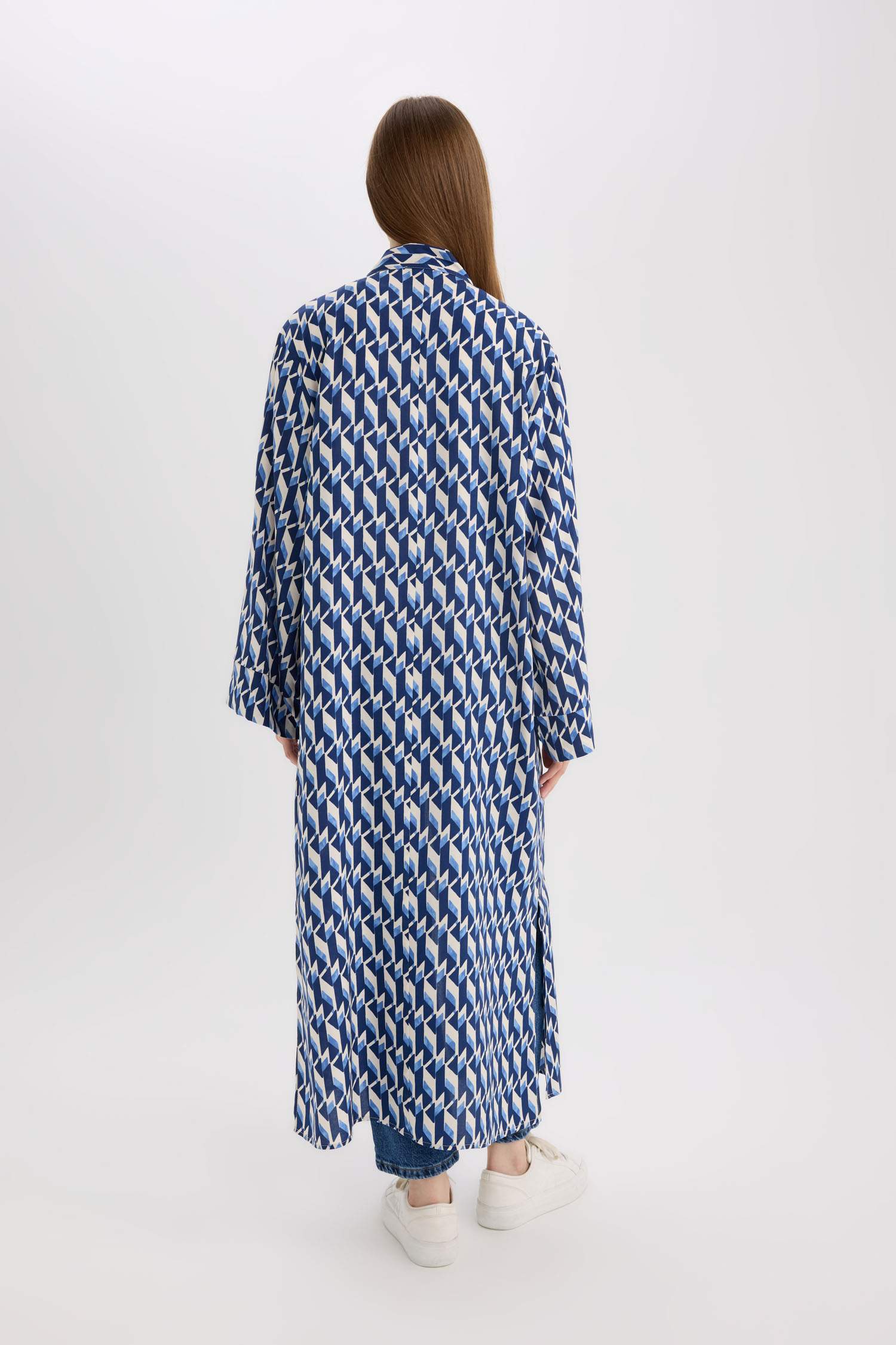 Kimono long imprimé à col en V Coupe décontractée