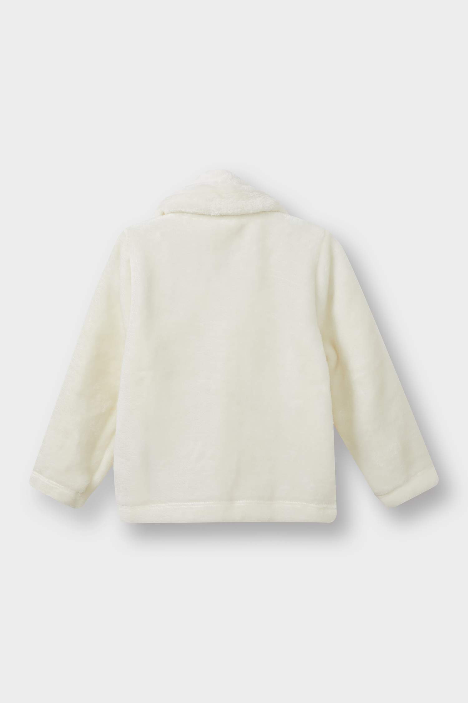 Kız Bebek Bebe Yaka Düğmeli Pelüş Hırka