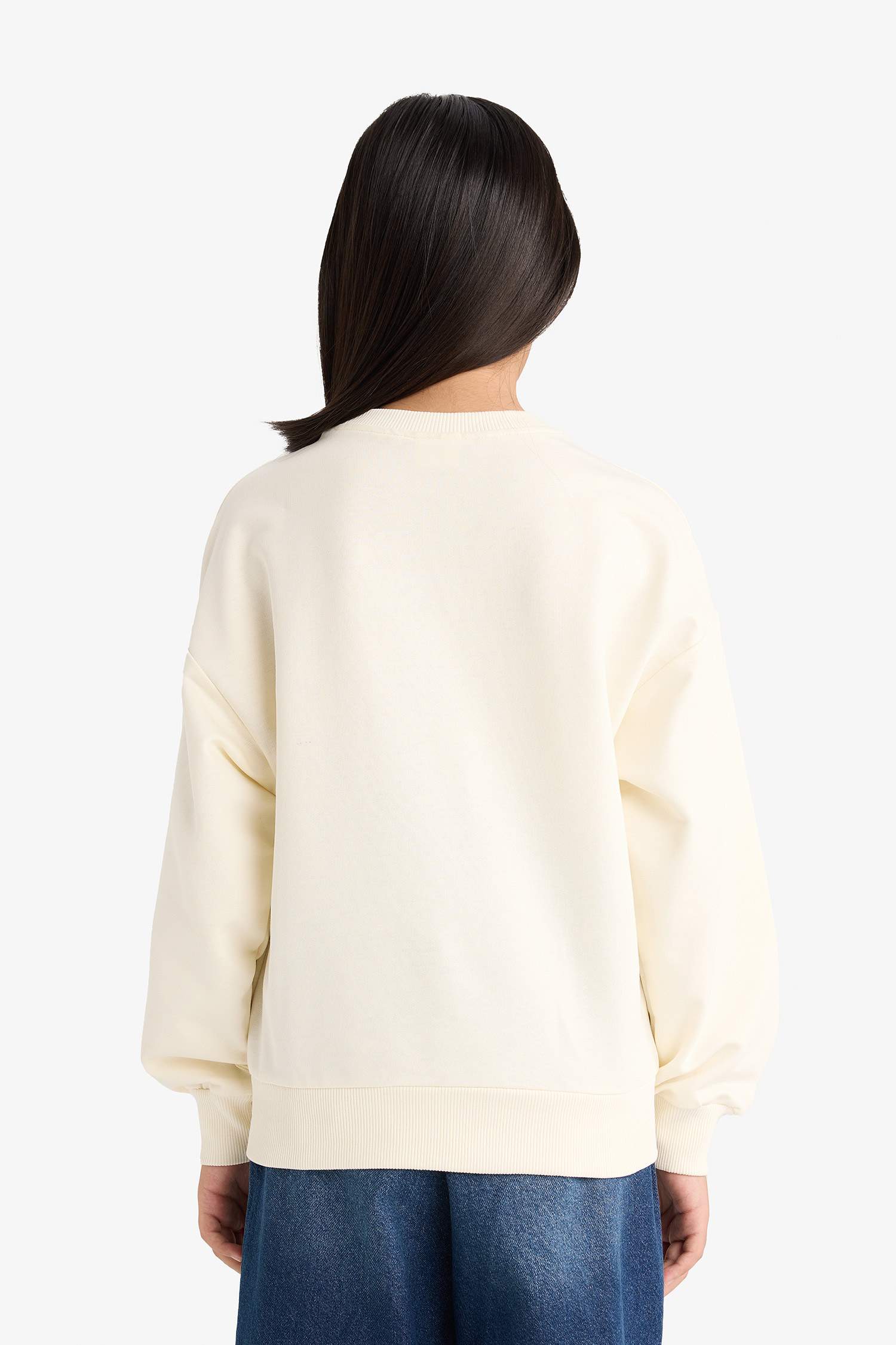 Girl Relax Fit Crew Neck Printed Sweatshirt