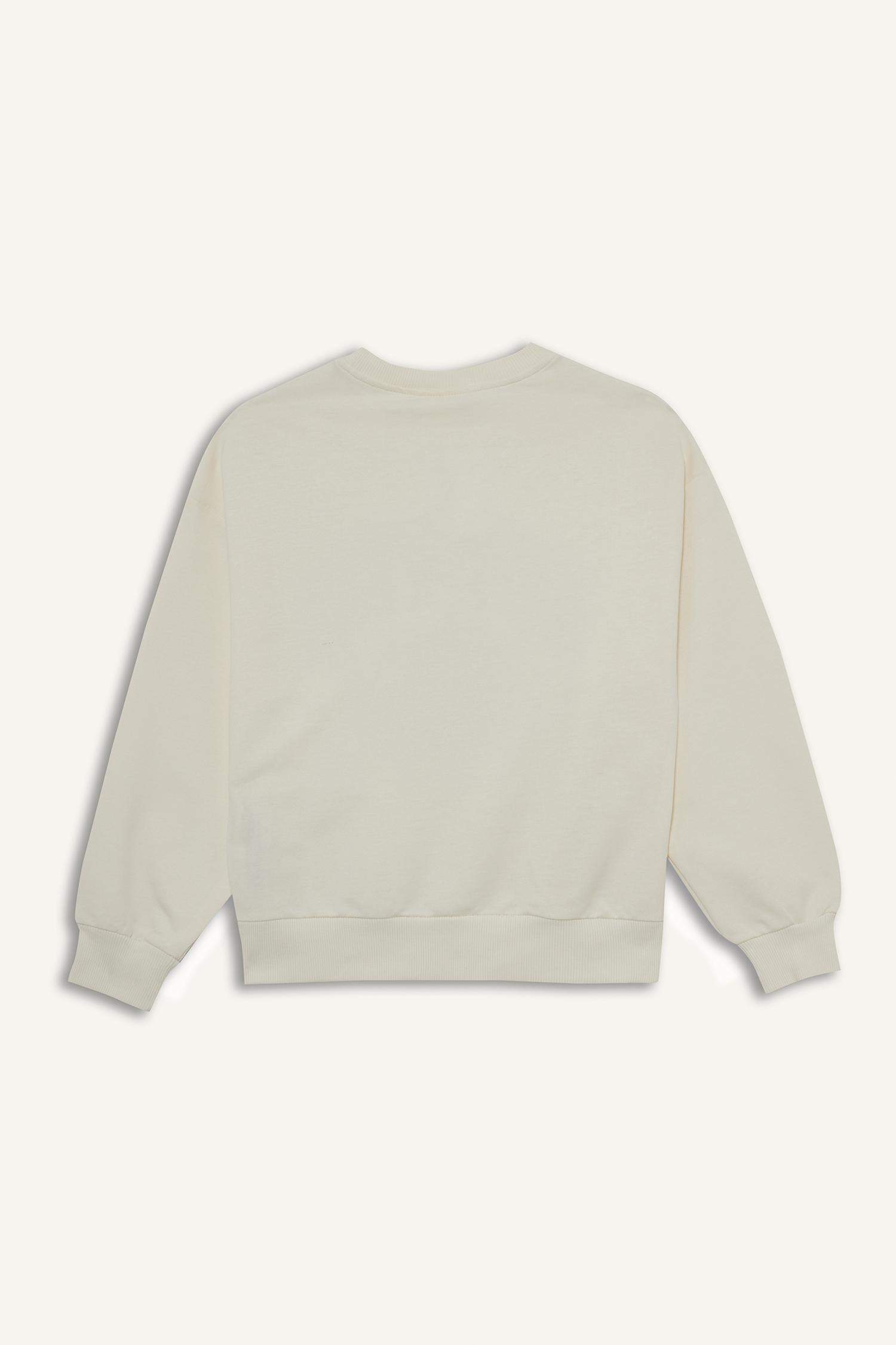 Girl Relax Fit Crew Neck Printed Sweatshirt