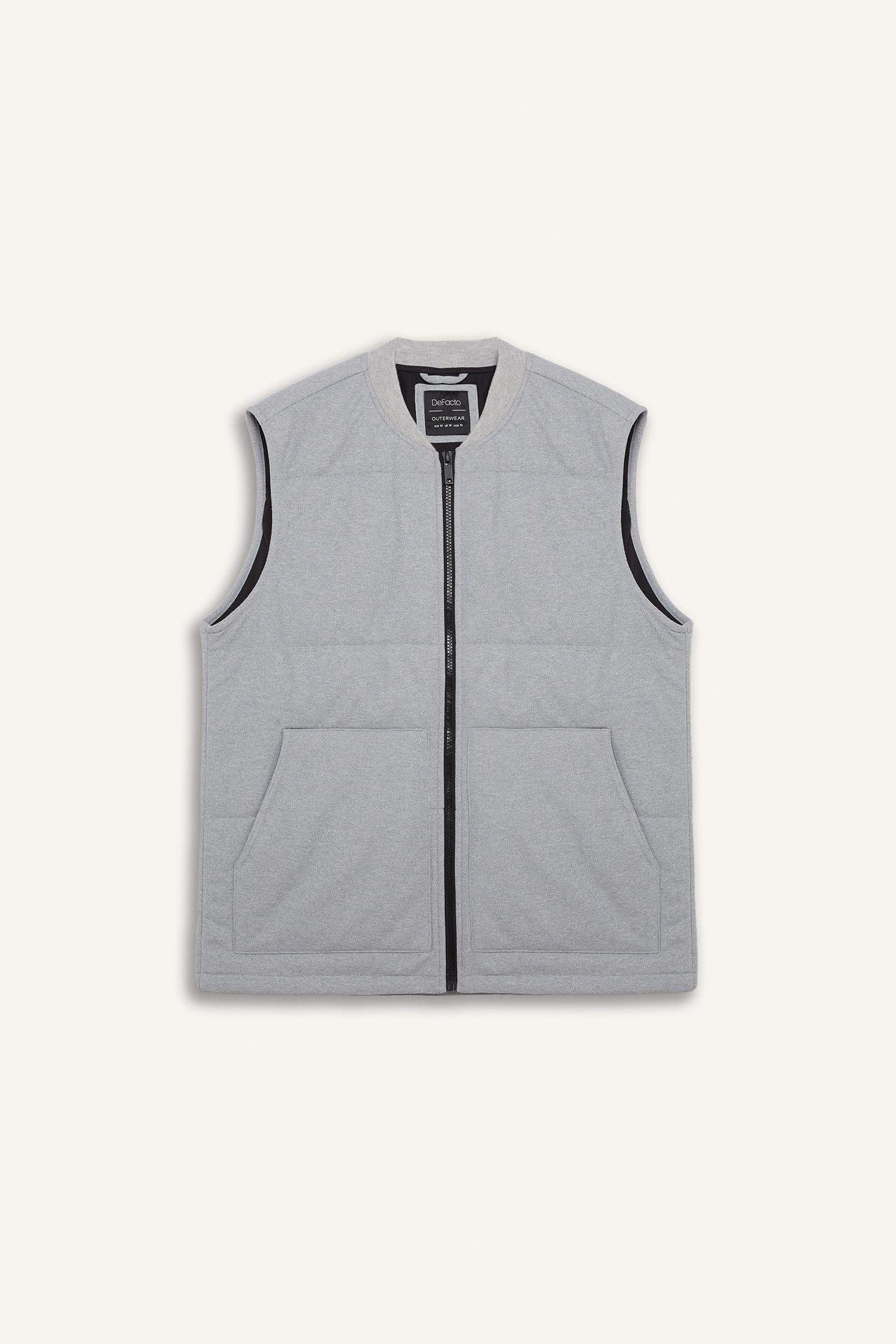 Regular Fit High Neck Pocketed Vest