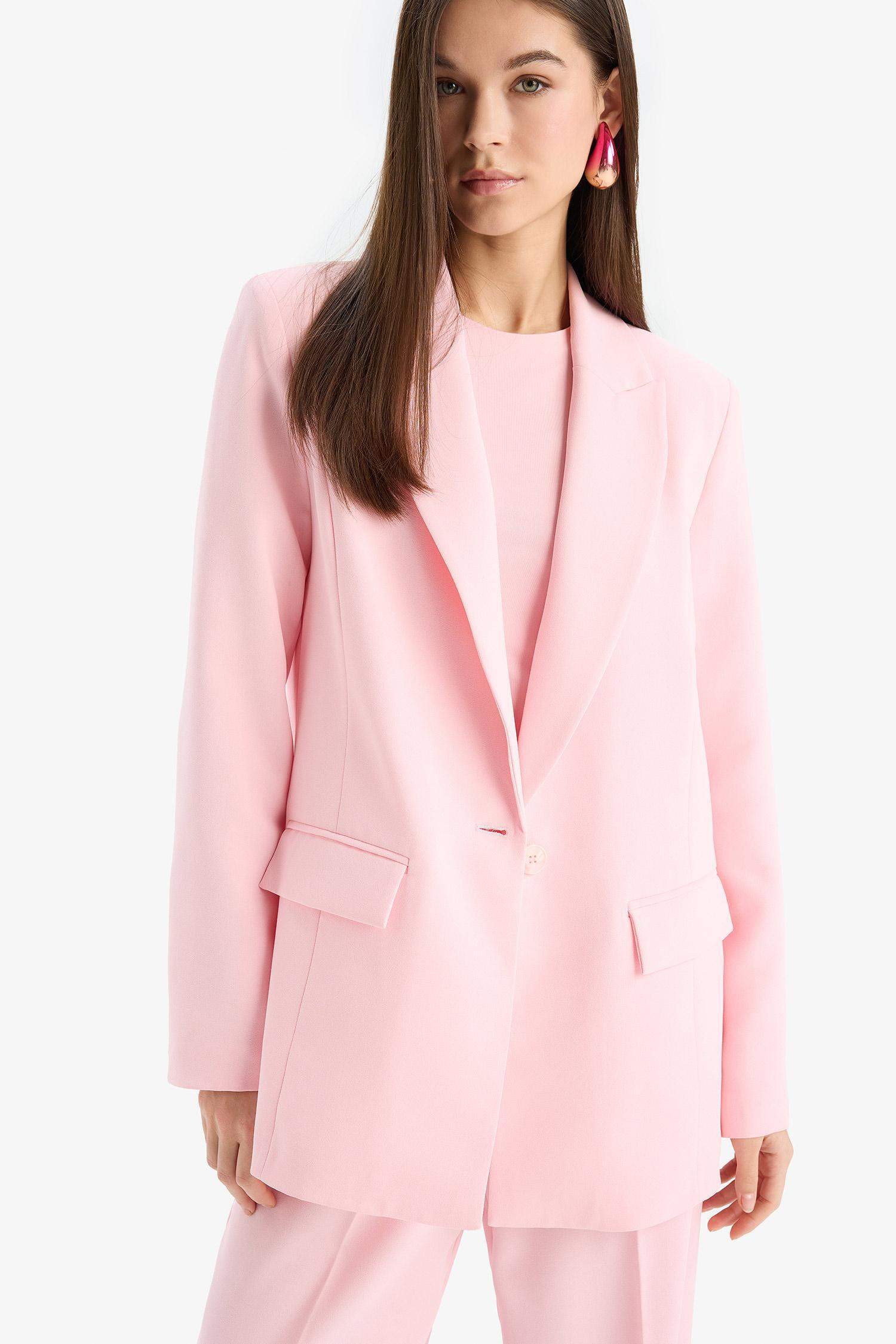 Afra x DeFacto Oversize Geniş Kalıp Krep Blazer Ceket